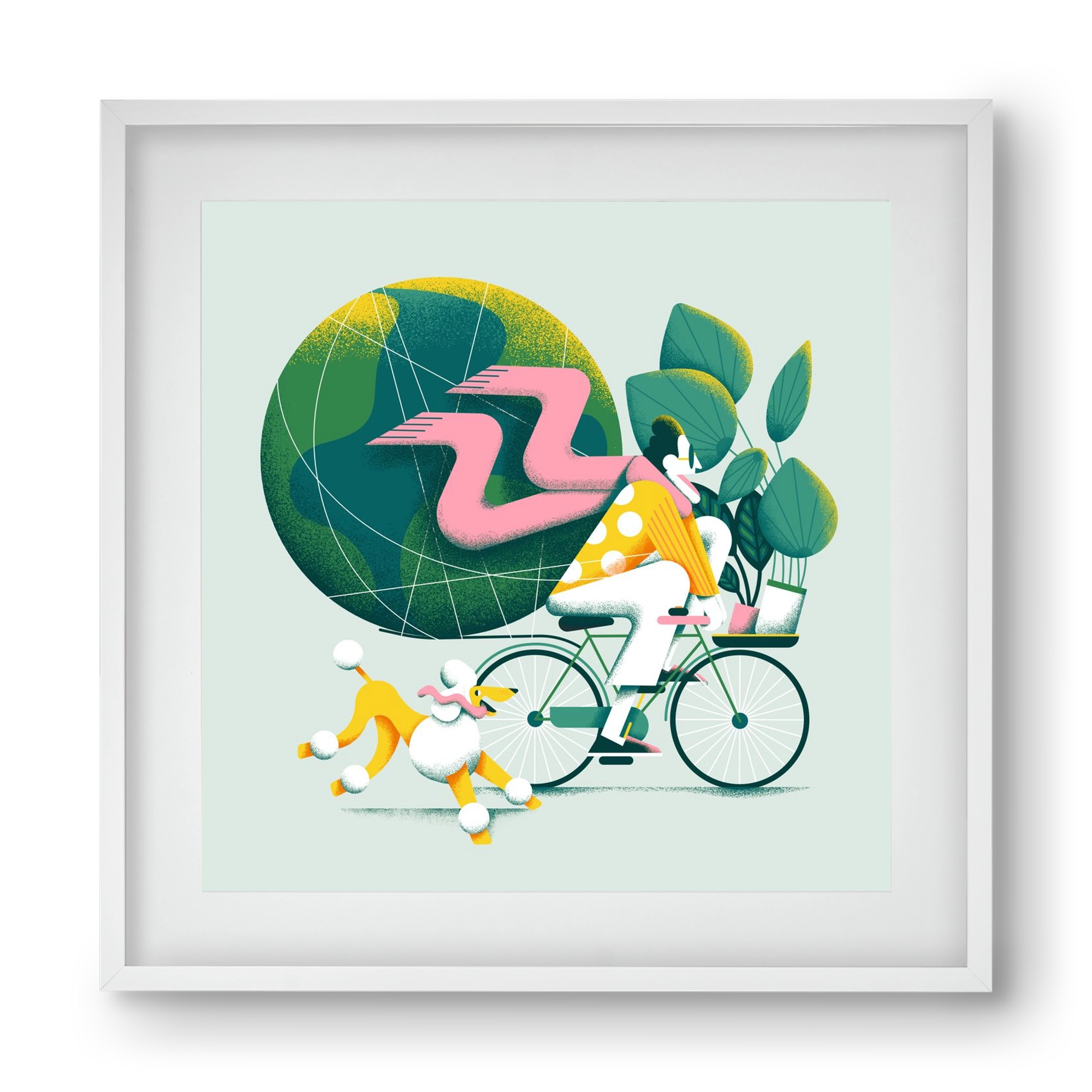 Planet cycler, 40x40 cm (30x30 cm), Fehér keret, paszpartuval