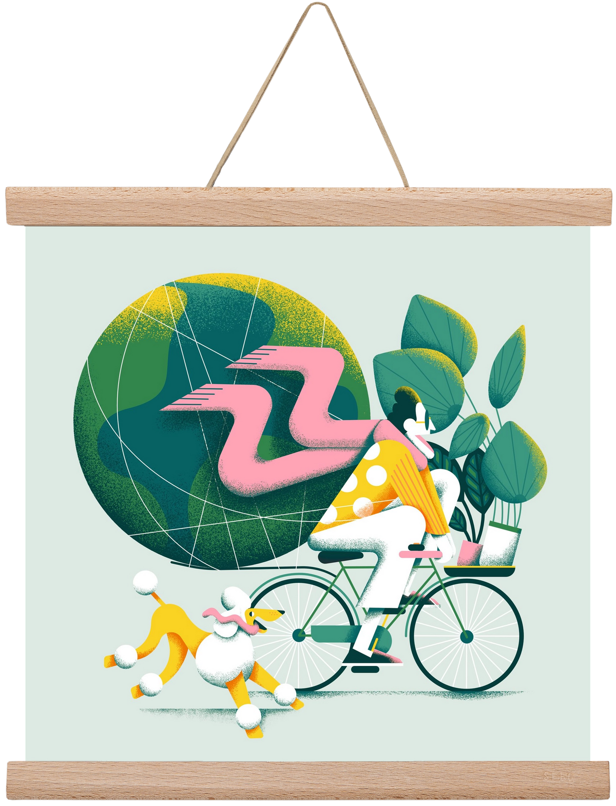 Planet cycler, 30x30 cm (30x30 cm), Tölgy akasztó