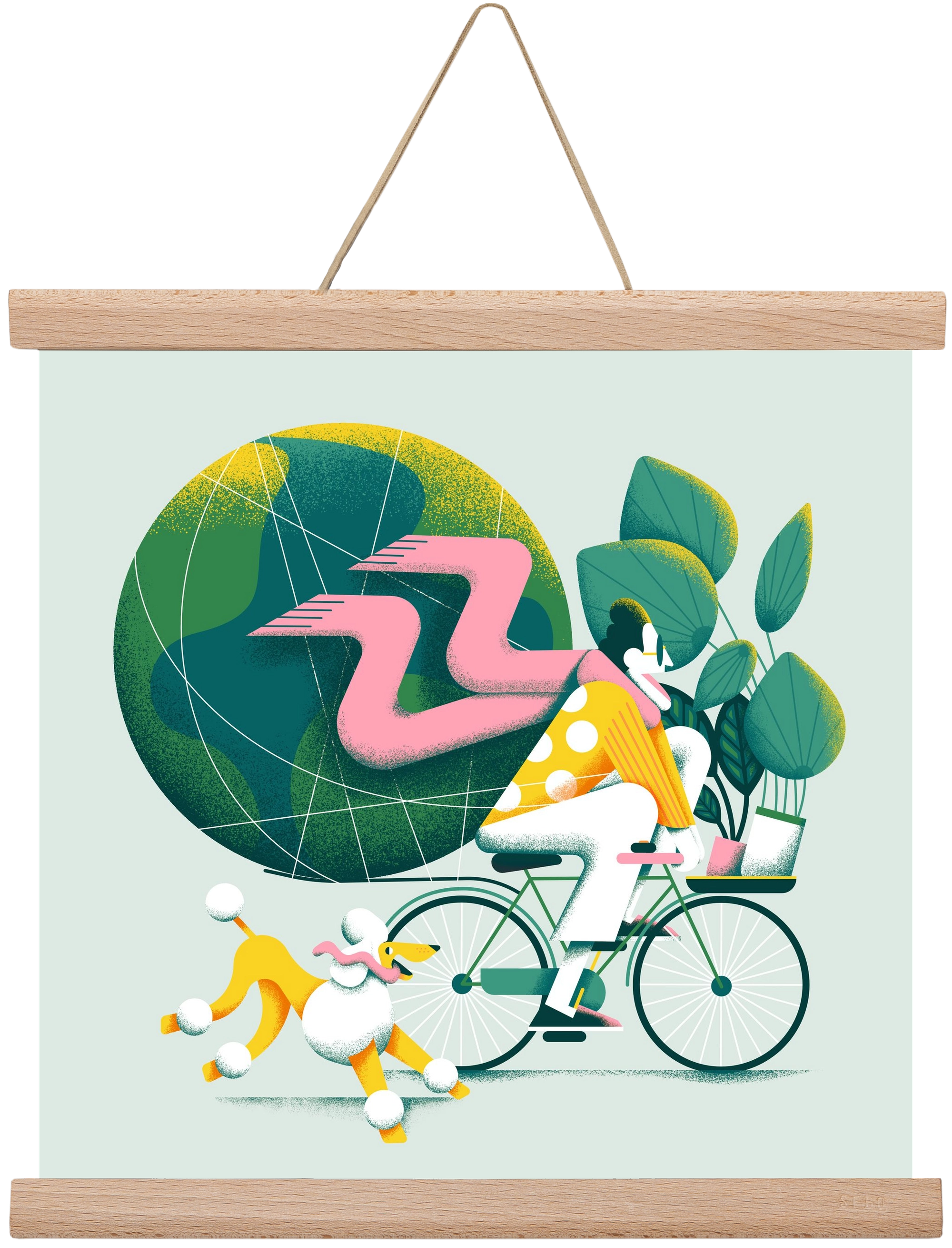 Planet cycler, 30x30 cm (30x30 cm), Tölgy akasztó