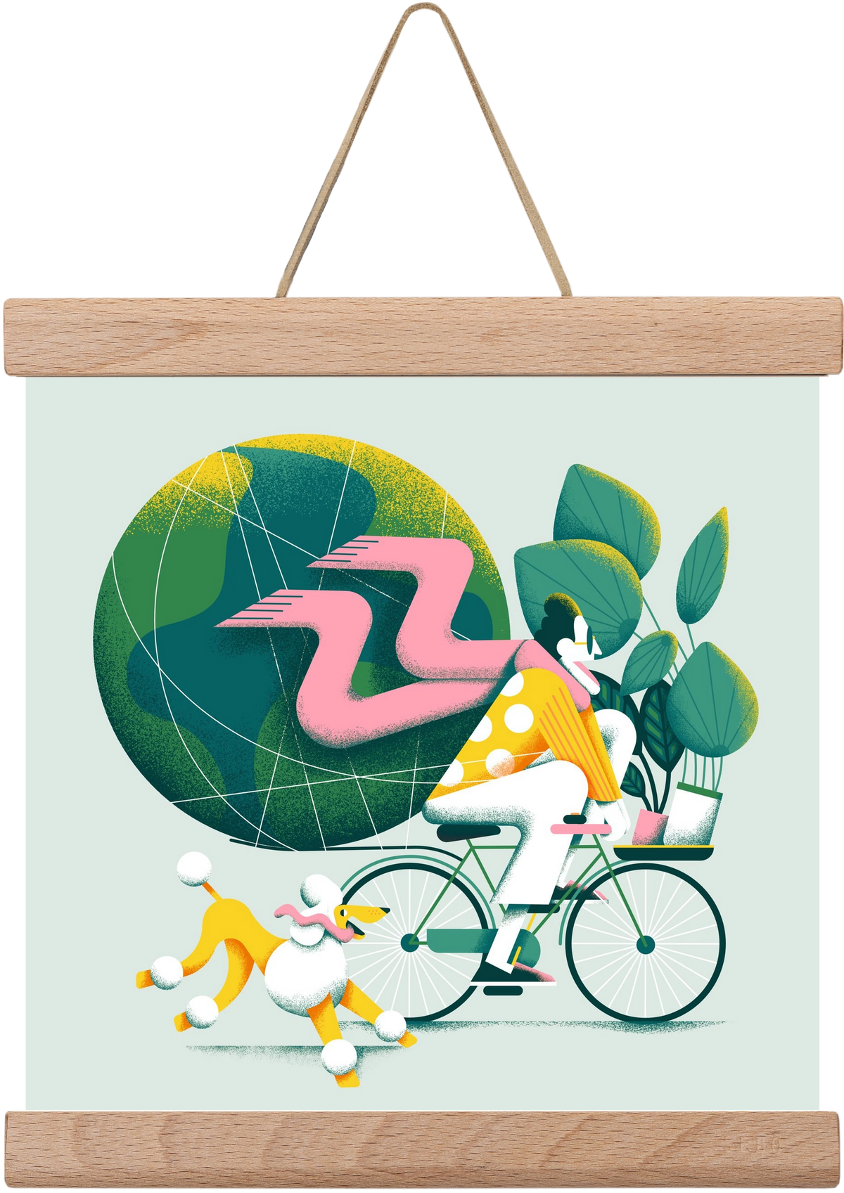 Planet cycler, 20x20 cm (20x20 cm), Tölgy akasztó