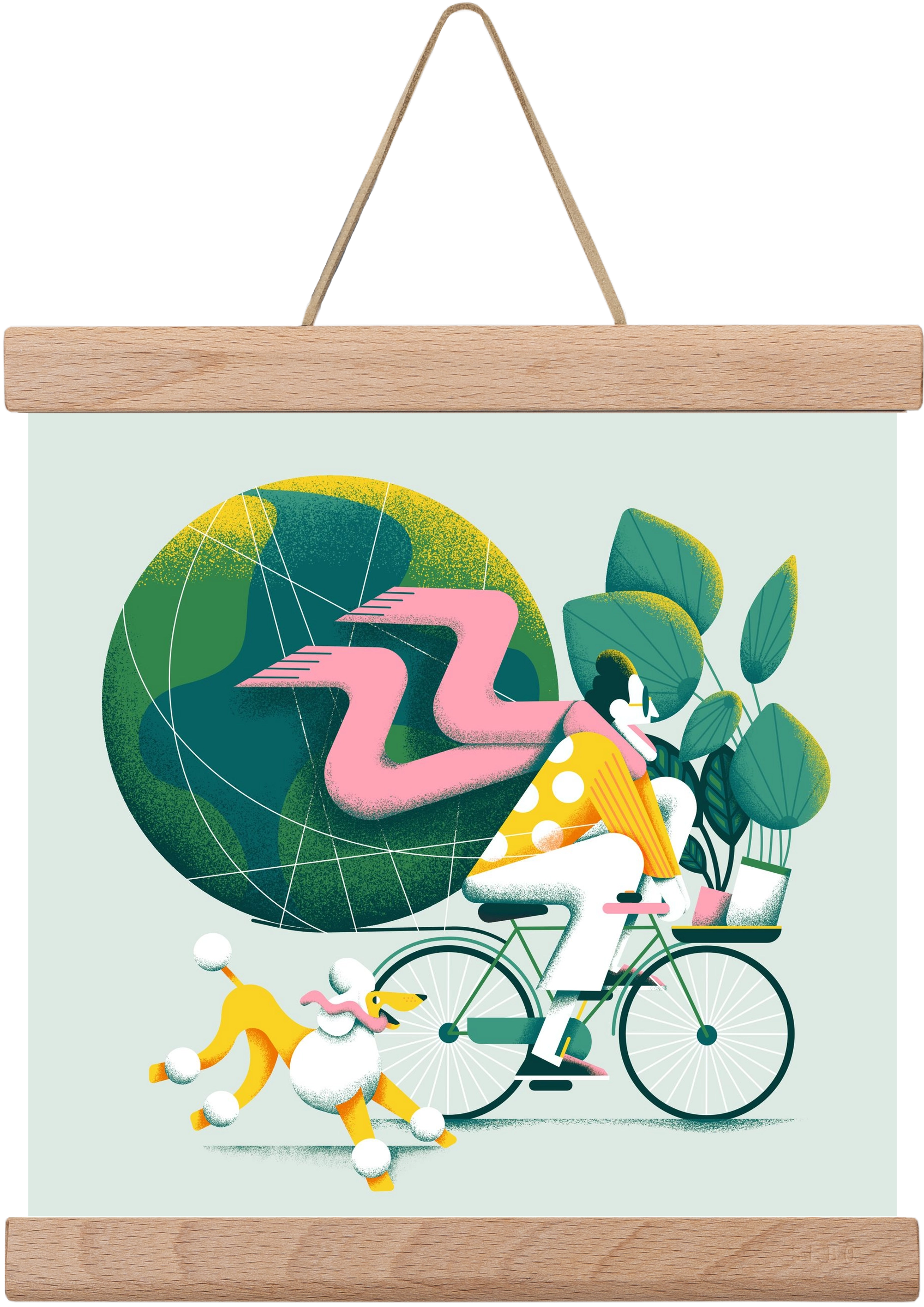 Planet cycler, 20x20 cm (20x20 cm), Tölgy akasztó