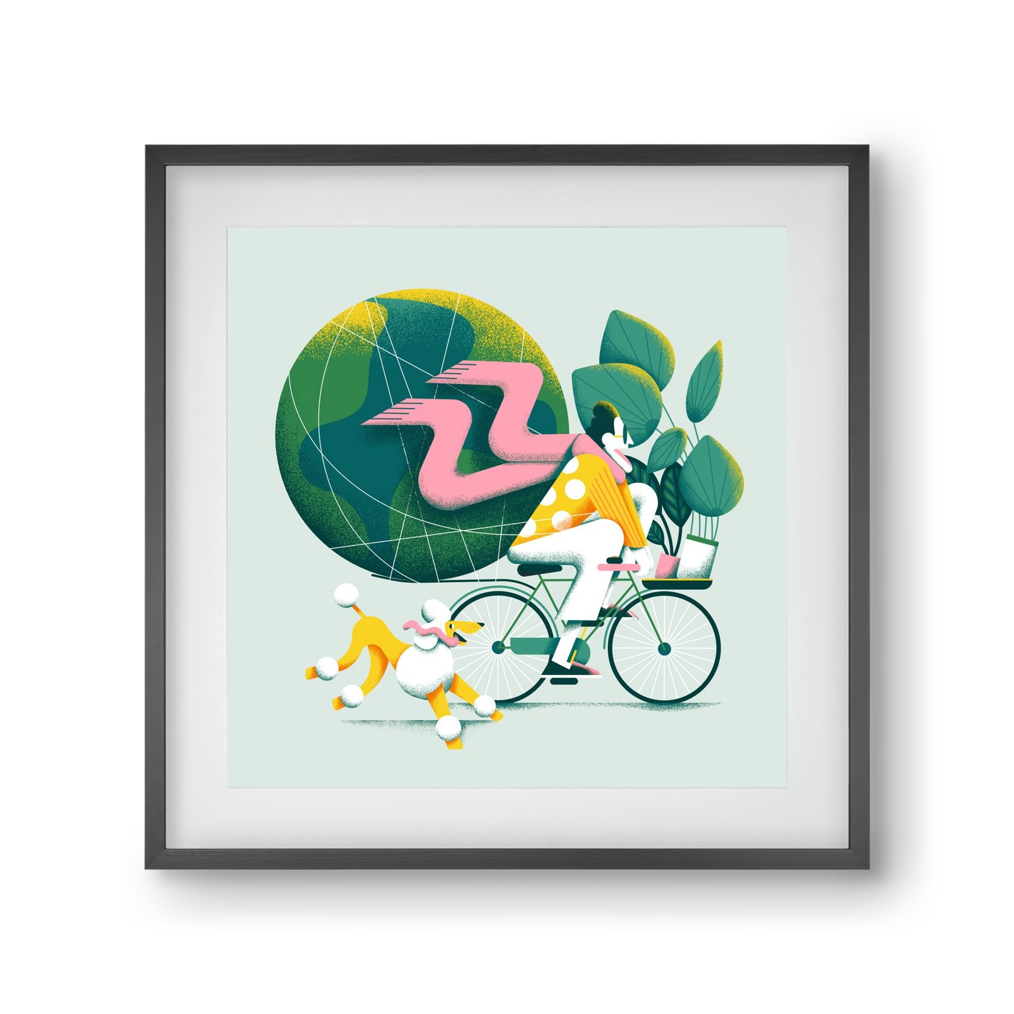 Planet cycler, 30x30 cm (20x20 cm), Fekete keret, paszpartuval