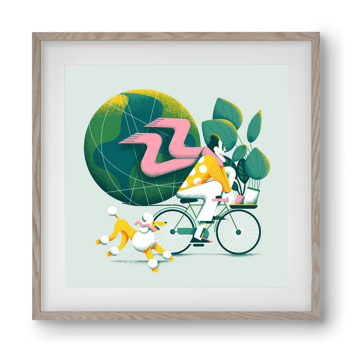 Planet cycler, 40x40 cm (30x30 cm), Tölgy keret, paszpartuval