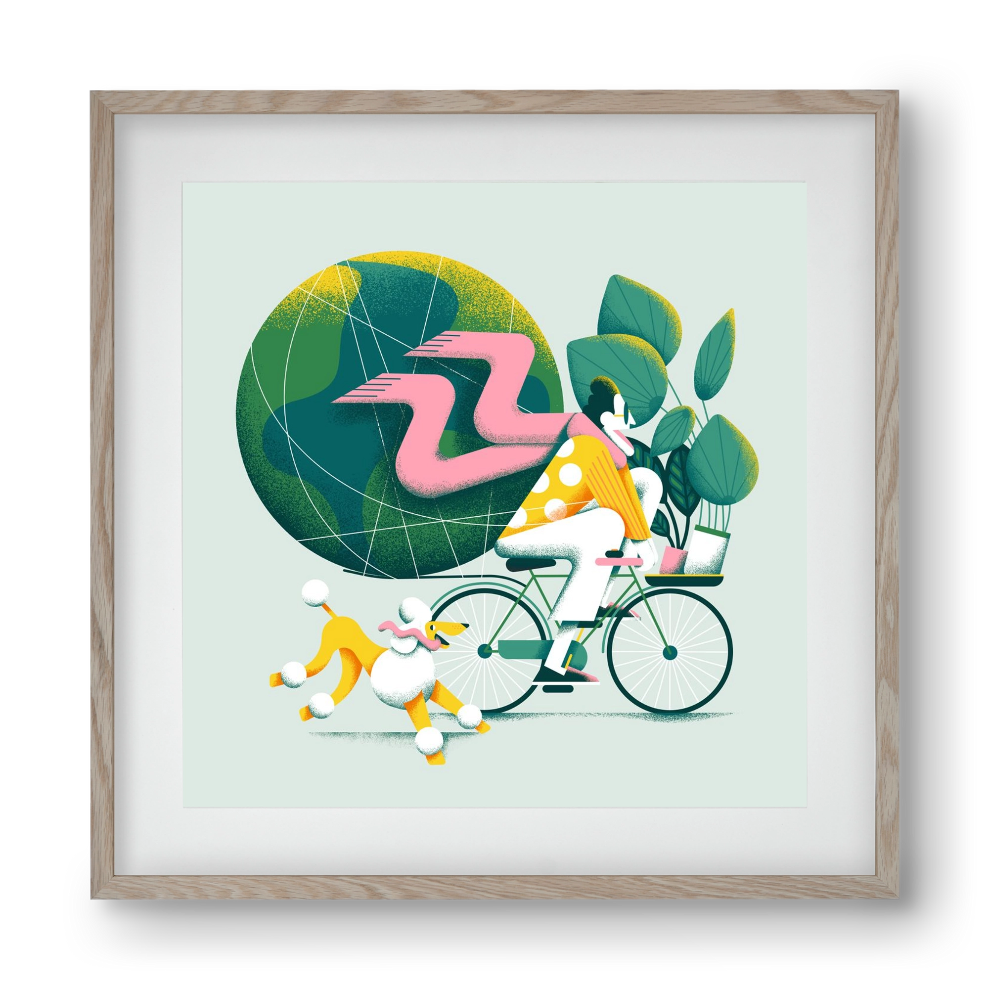 Planet cycler, 40x40 cm (30x30 cm), Tölgy keret, paszpartuval