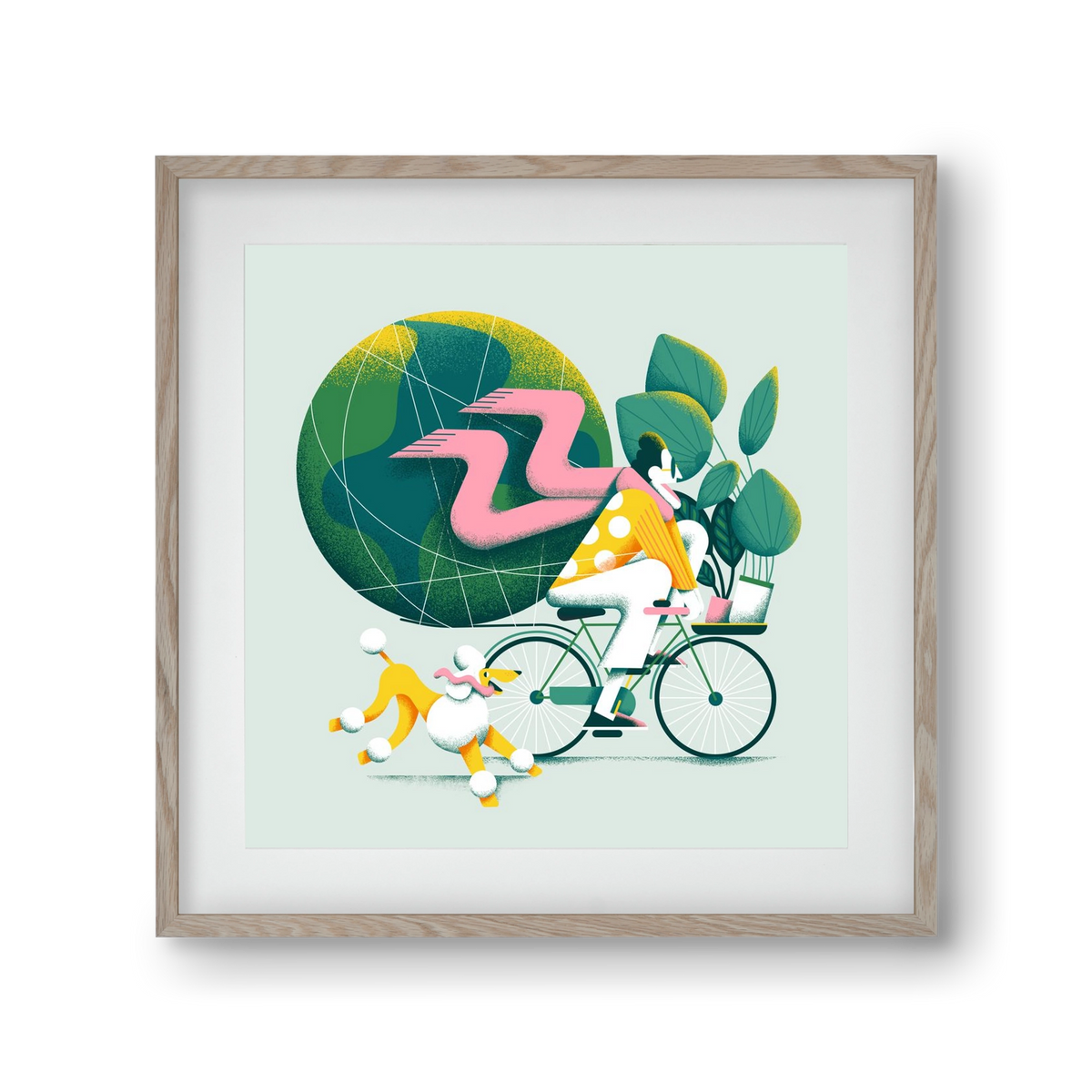 Planet cycler, 30x30 cm (20x20 cm), Tölgy keret, paszpartuval