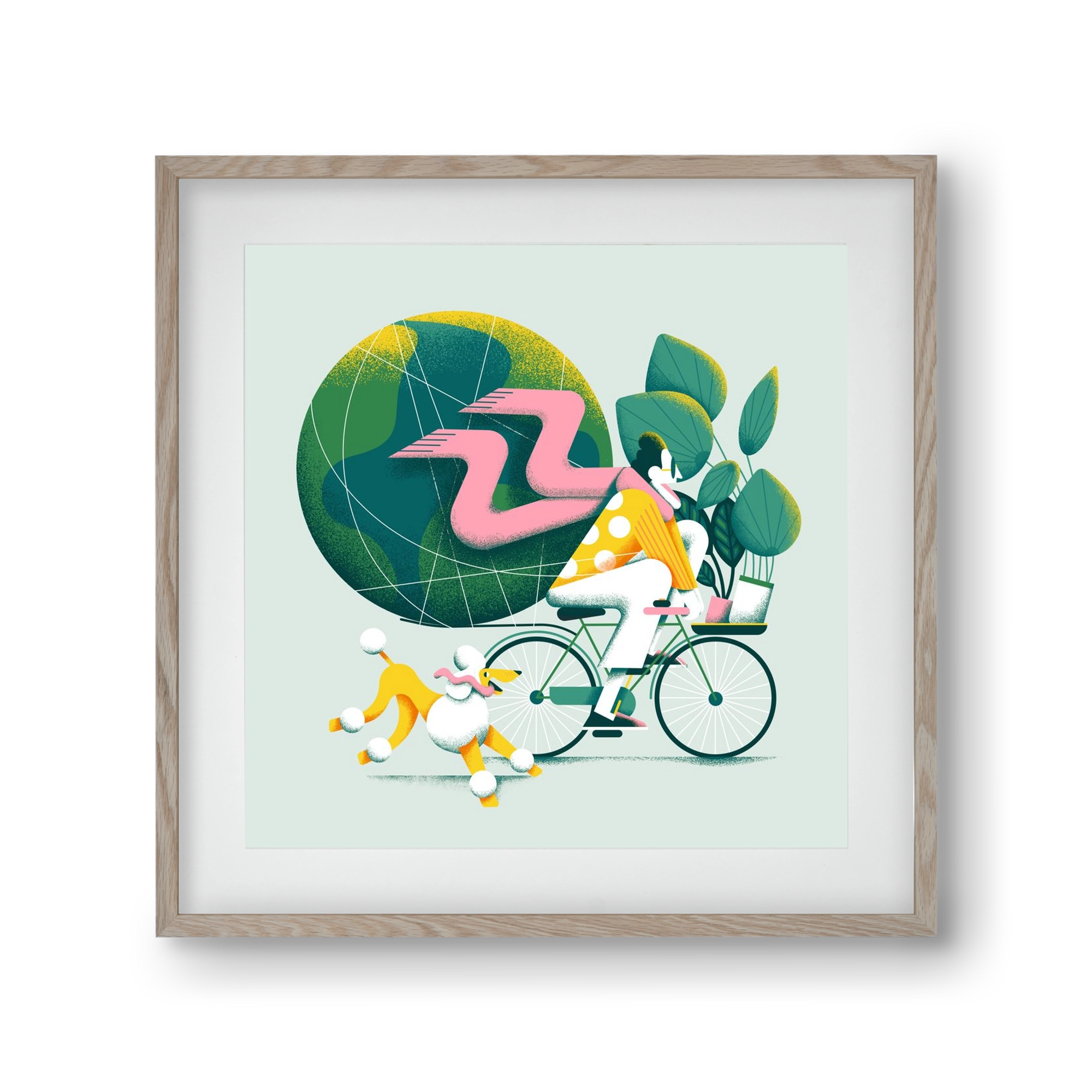 Planet cycler, 30x30 cm (20x20 cm), Tölgy keret, paszpartuval