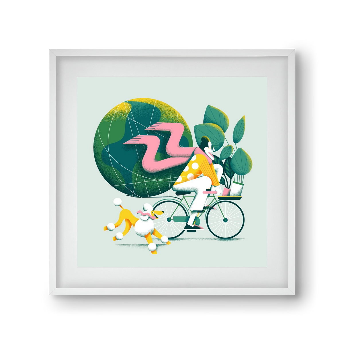 Planet cycler, 30x30 cm (20x20 cm), Fehér keret, paszpartuval