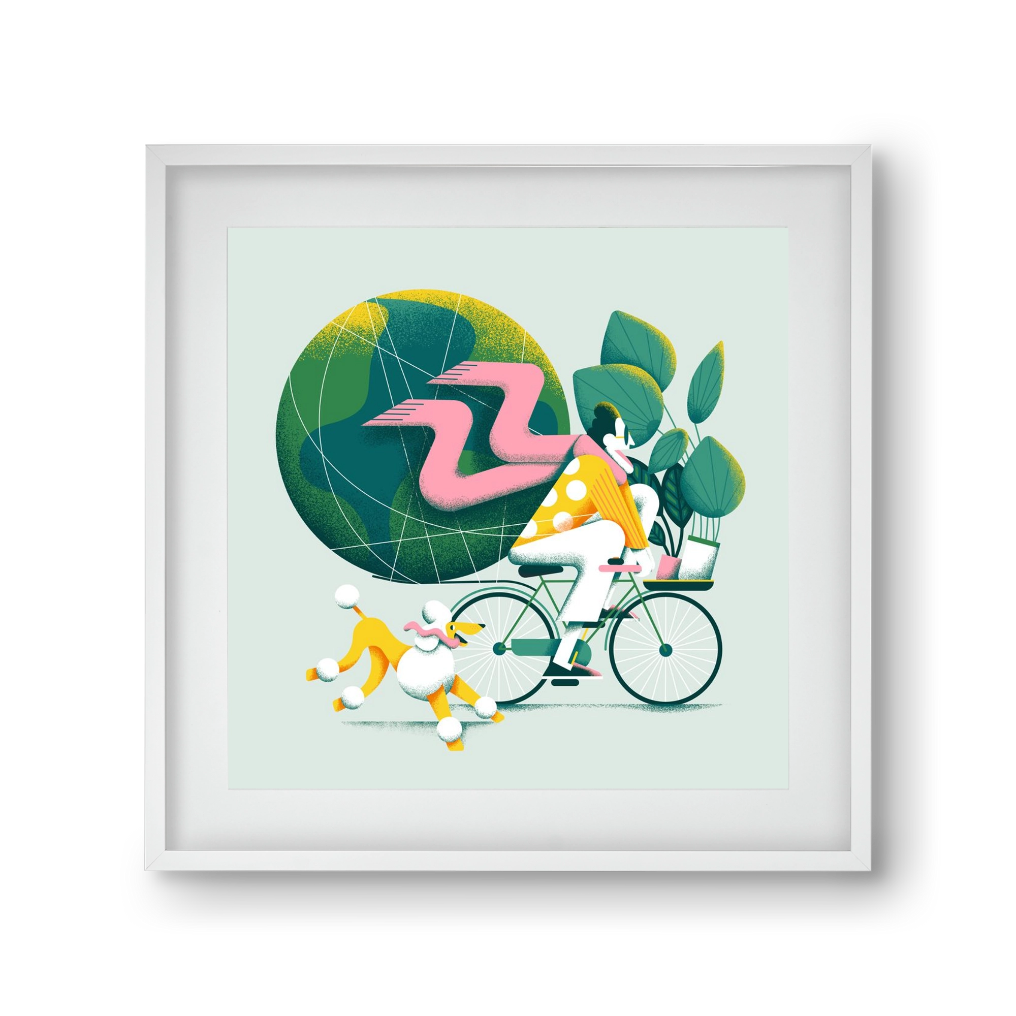 Planet cycler, 30x30 cm (20x20 cm), Fehér keret, paszpartuval