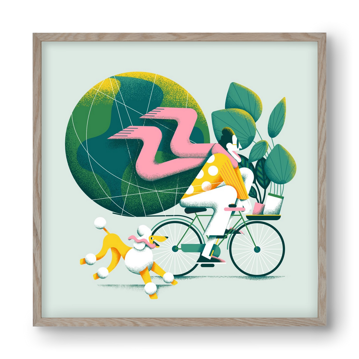 Planet cycler, 40x40 cm (40x40 cm), Tölgy keret