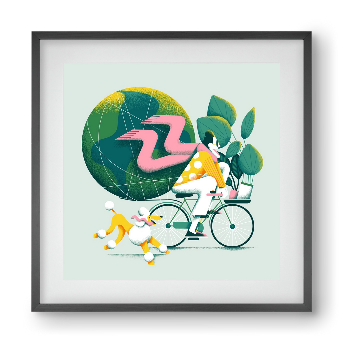 Planet cycler, 40x40 cm (30x30 cm), Fekete keret, paszpartuval