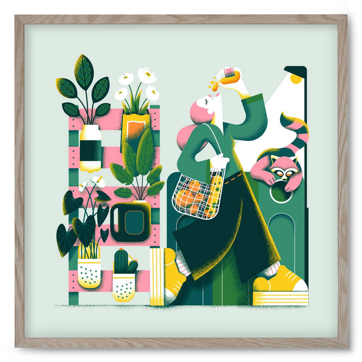 Reduce & Reuse, 50x50 cm (50x50 cm), Tölgy keret