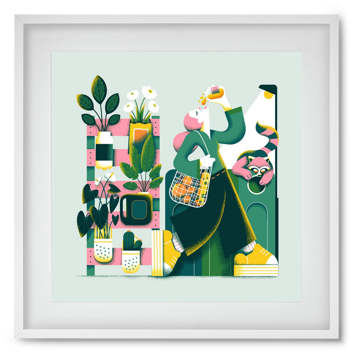 Reduce & Reuse, 50x50 cm (40x40 cm), Fehér keret, paszpartuval