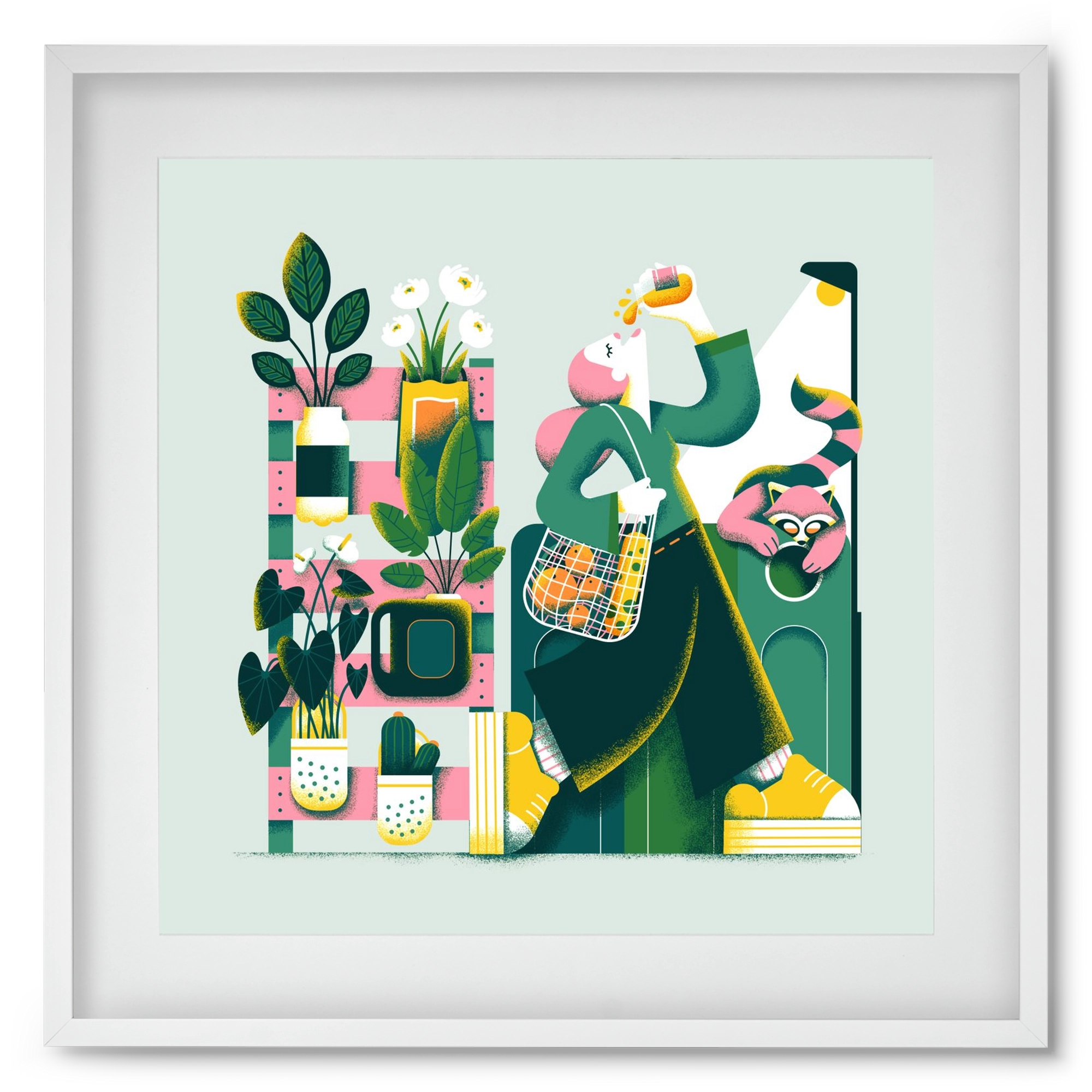 Reduce & Reuse, 50x50 cm (40x40 cm), Fehér keret, paszpartuval