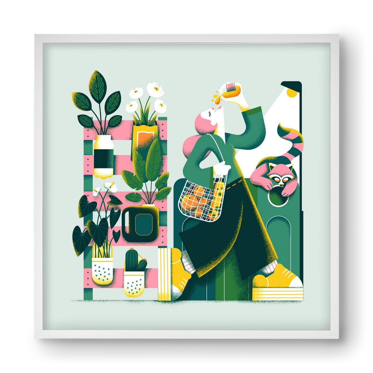 Reduce & Reuse, 40x40 cm (40x40 cm), Fehér keret