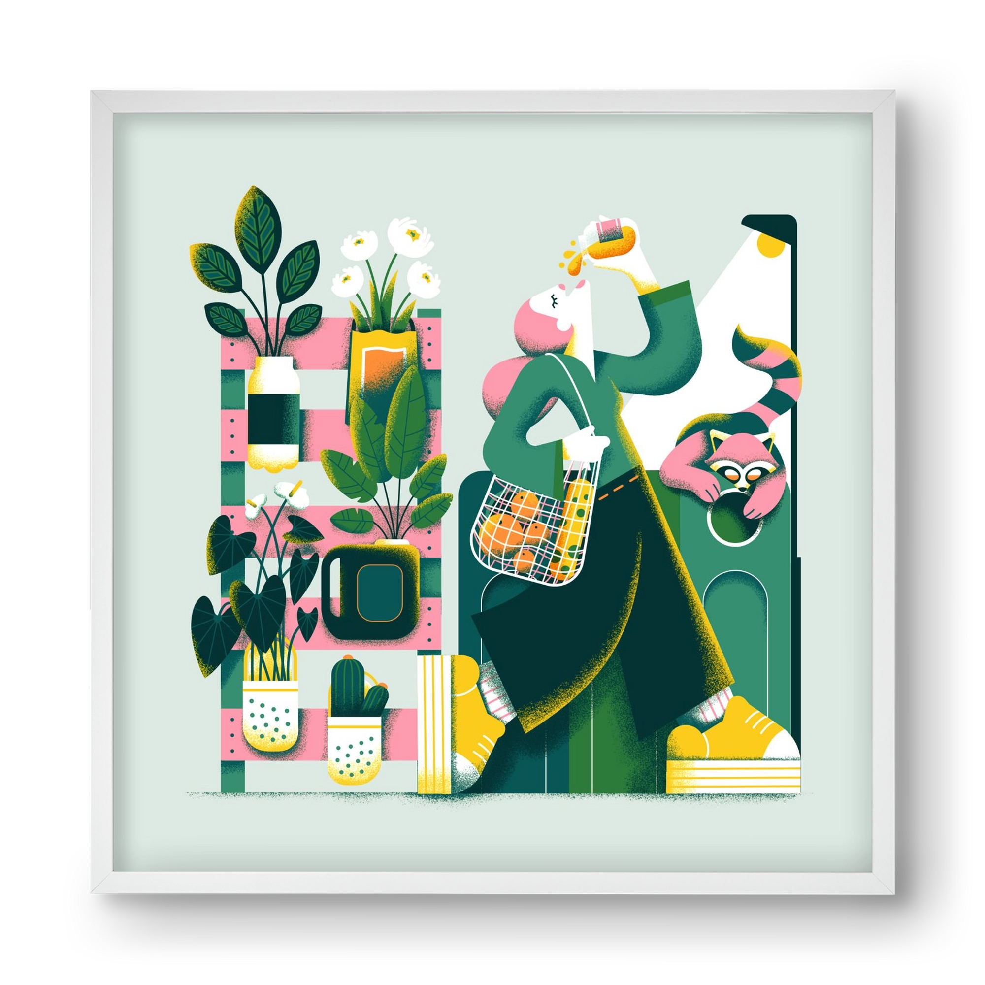 Reduce & Reuse, 40x40 cm (40x40 cm), Fehér keret