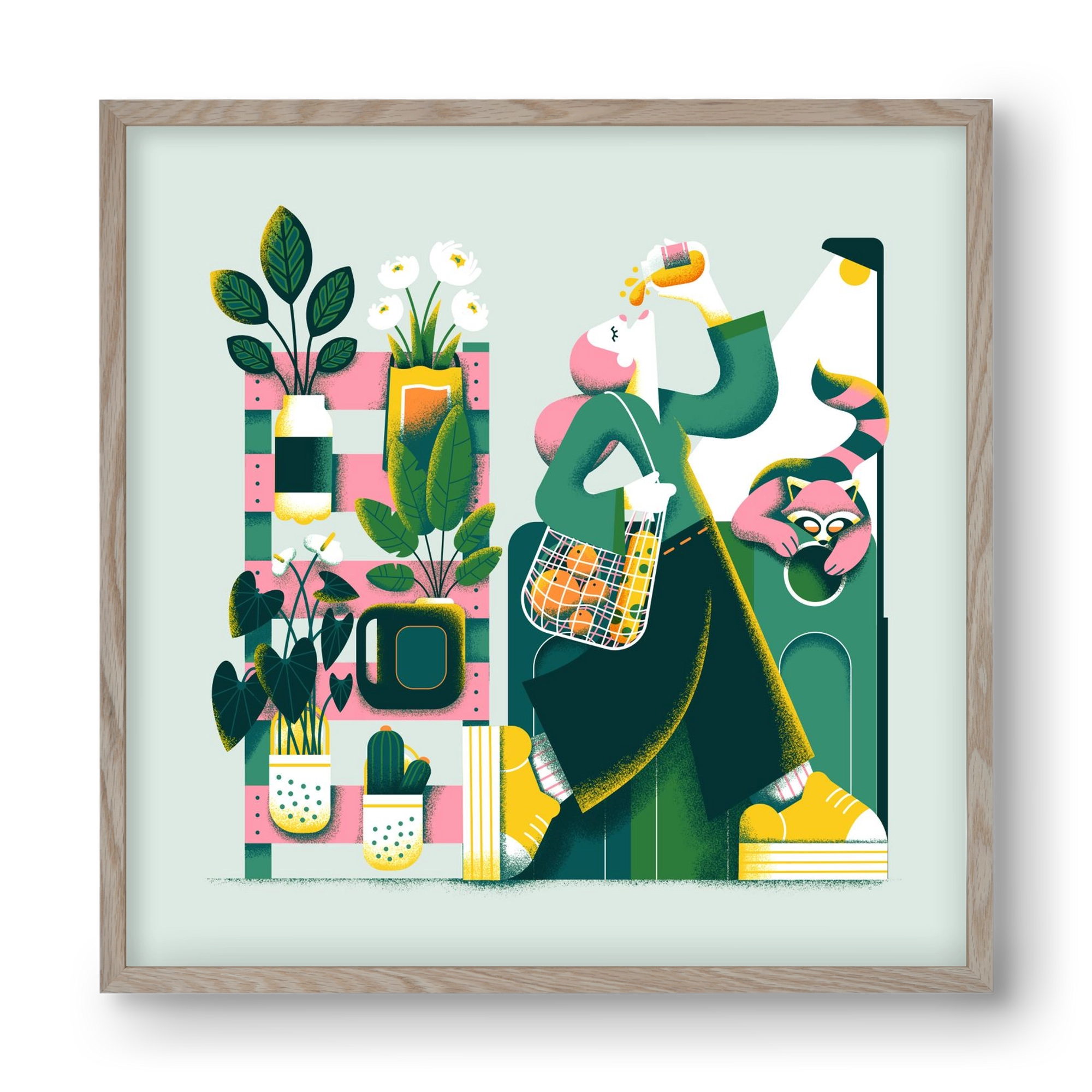 Reduce & Reuse, 40x40 cm (40x40 cm), Tölgy keret