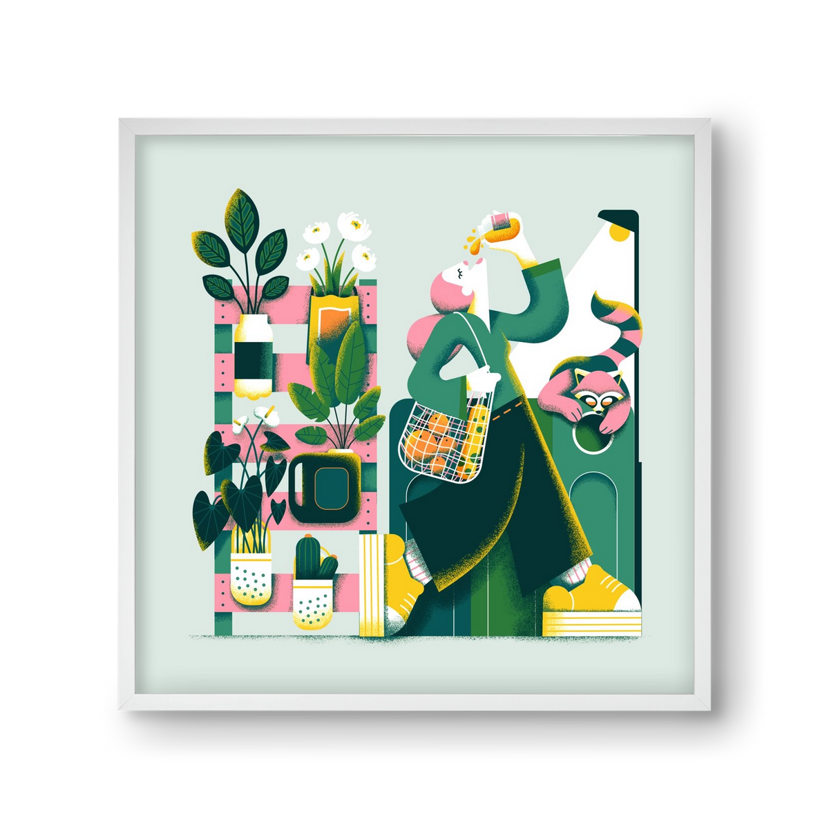 Reduce & Reuse, 30x30 cm (30x30 cm), Fehér keret