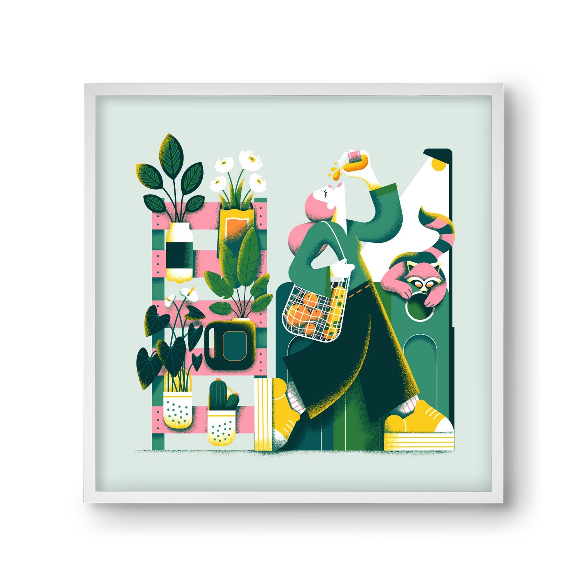 Reduce & Reuse, 30x30 cm (30x30 cm), Fehér keret