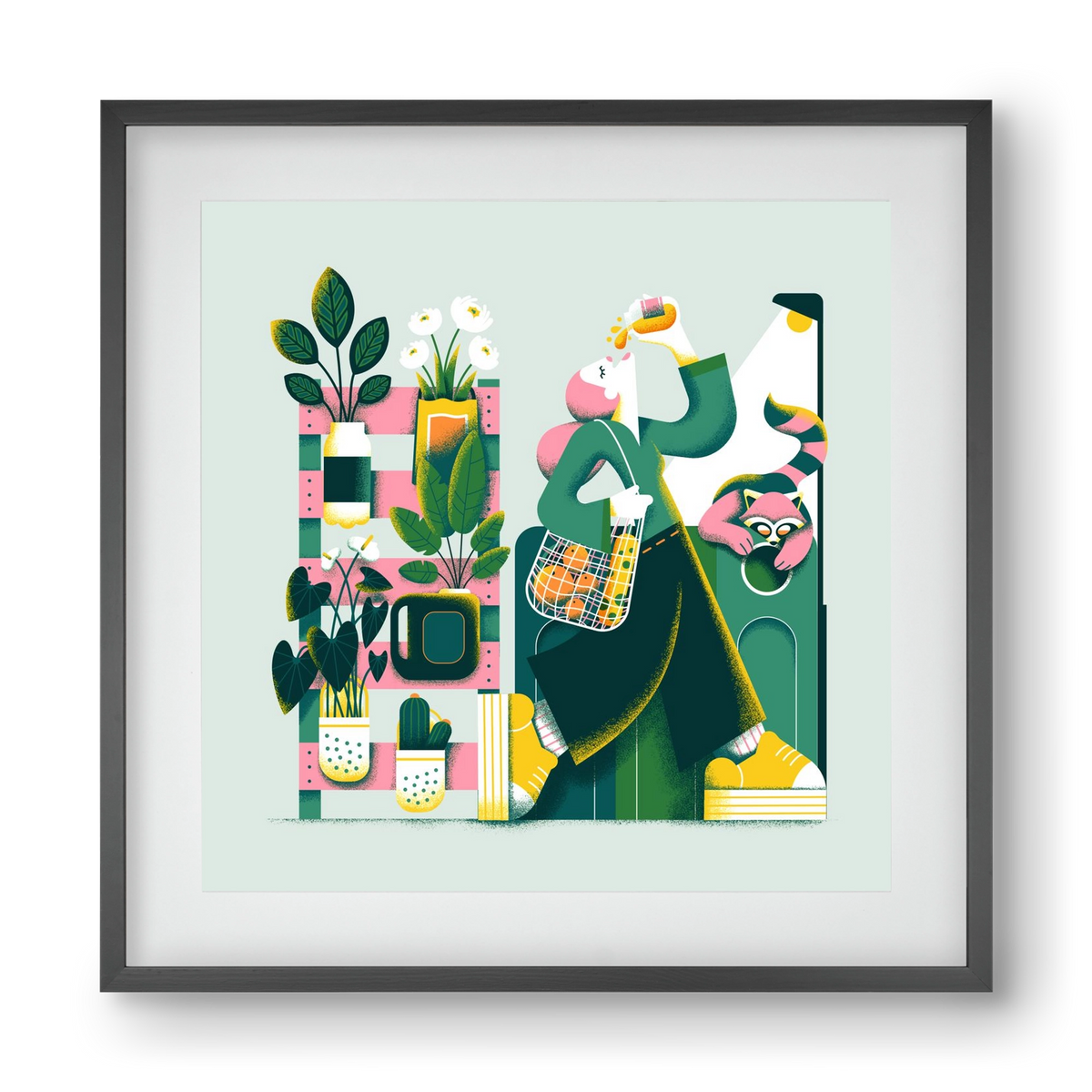 Reduce & Reuse, 40x40 cm (30x30 cm), Fekete keret, paszpartuval