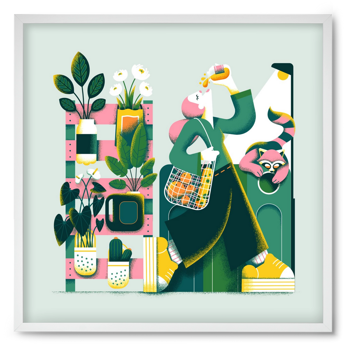 Reduce & Reuse, 50x50 cm (50x50 cm), Fehér keret