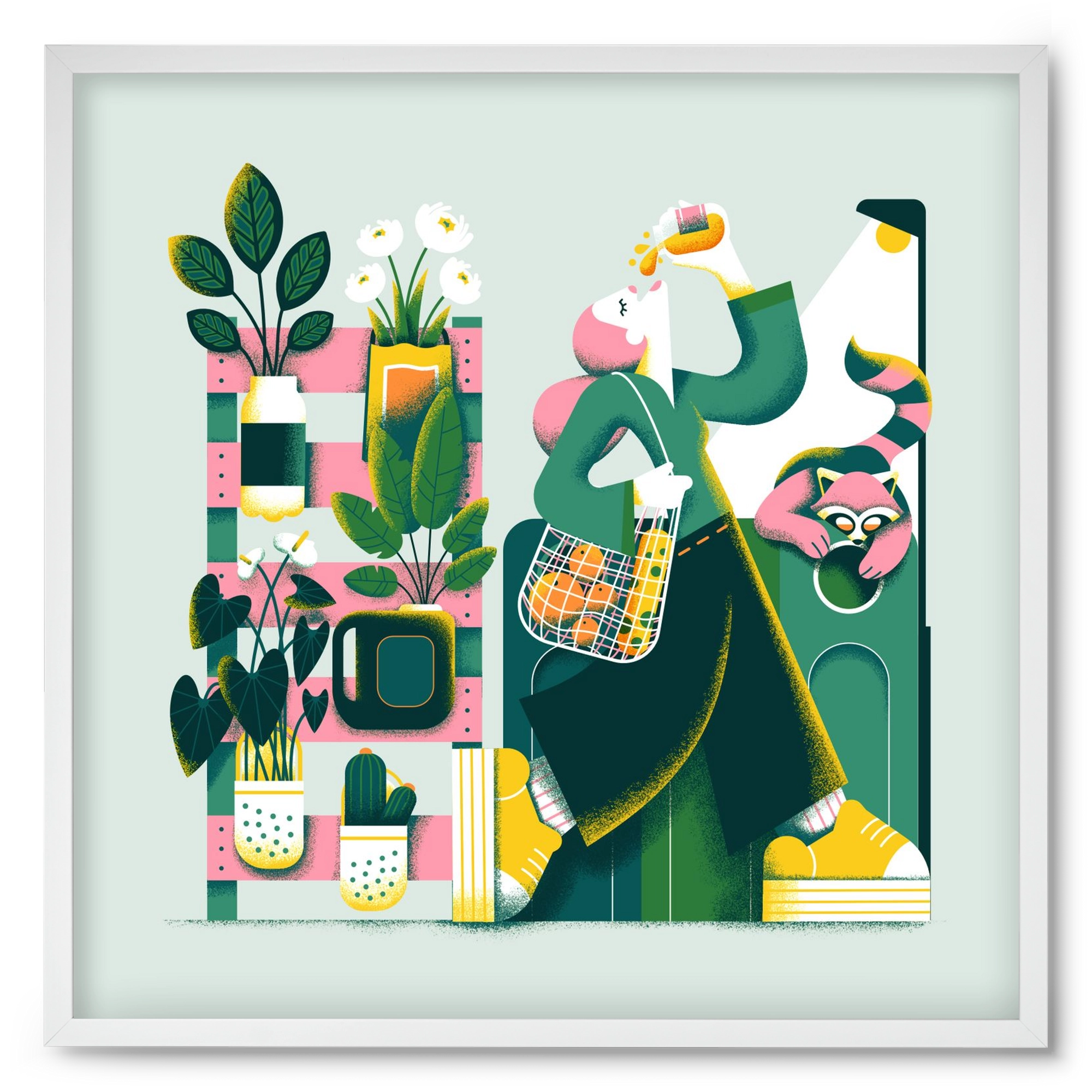 Reduce & Reuse, 50x50 cm (50x50 cm), Fehér keret