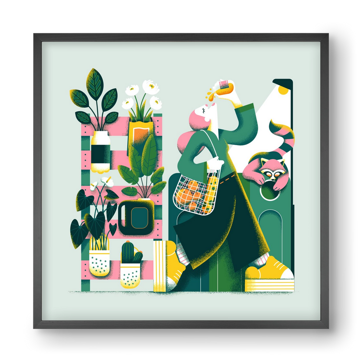 Reduce & Reuse, 40x40 cm (40x40 cm), Fekete keret