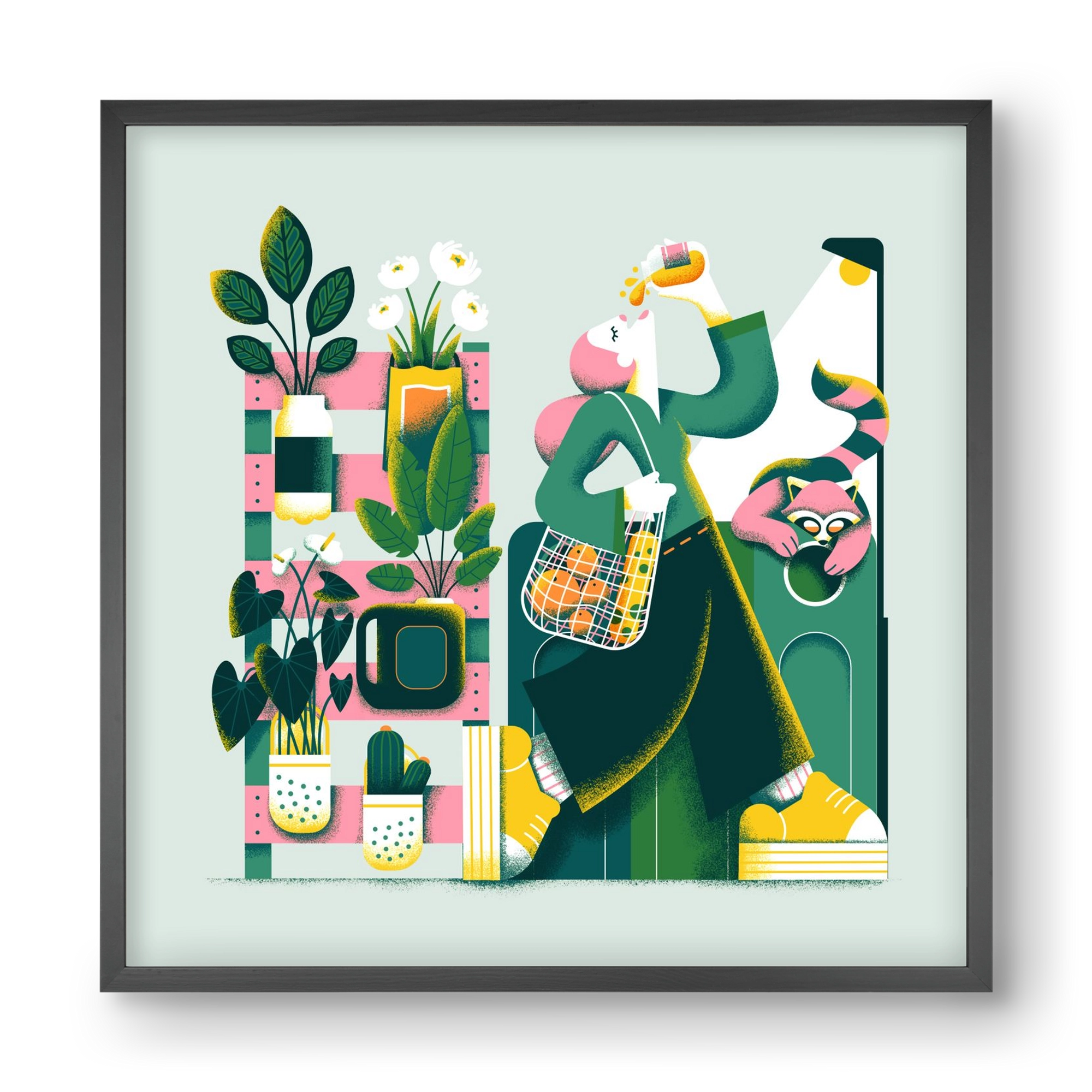 Reduce & Reuse, 40x40 cm (40x40 cm), Fekete keret