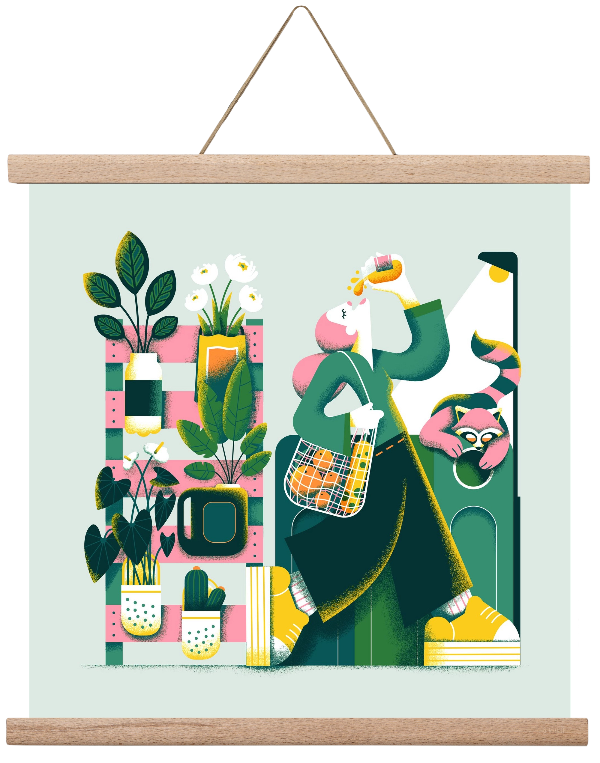 Reduce & Reuse, 40x40 cm (40x40 cm), Tölgy akasztó