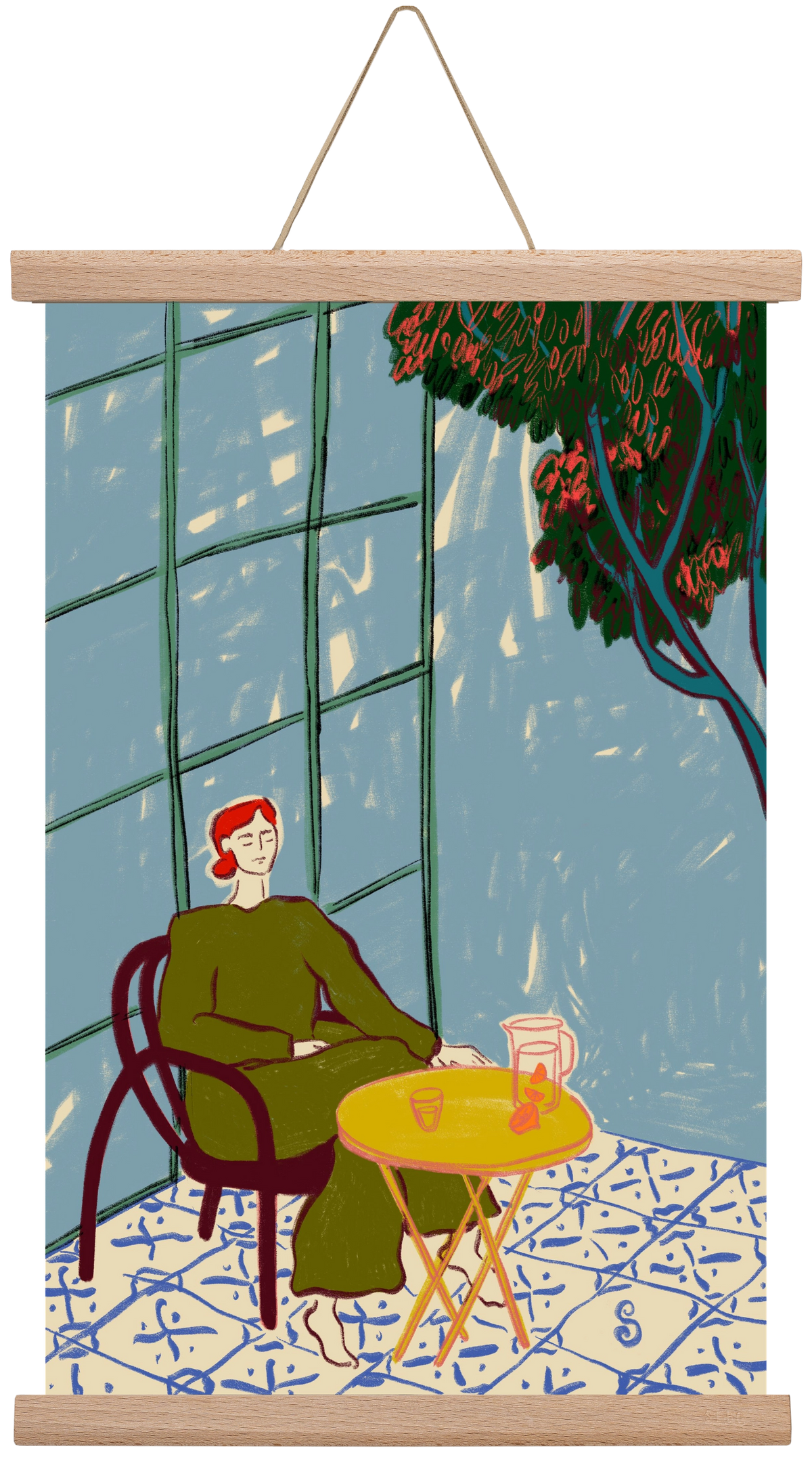 WOMAN UNDER A TREE, 30x45 cm (30x45 cm), Tölgy akasztó