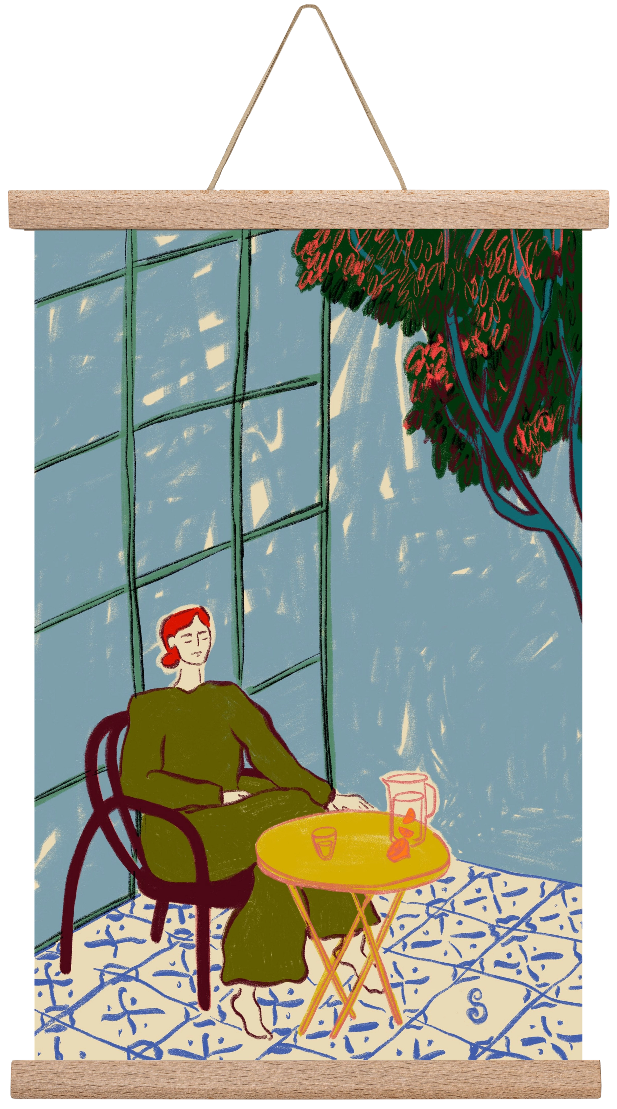 WOMAN UNDER A TREE, 30x45 cm (30x45 cm), Tölgy akasztó