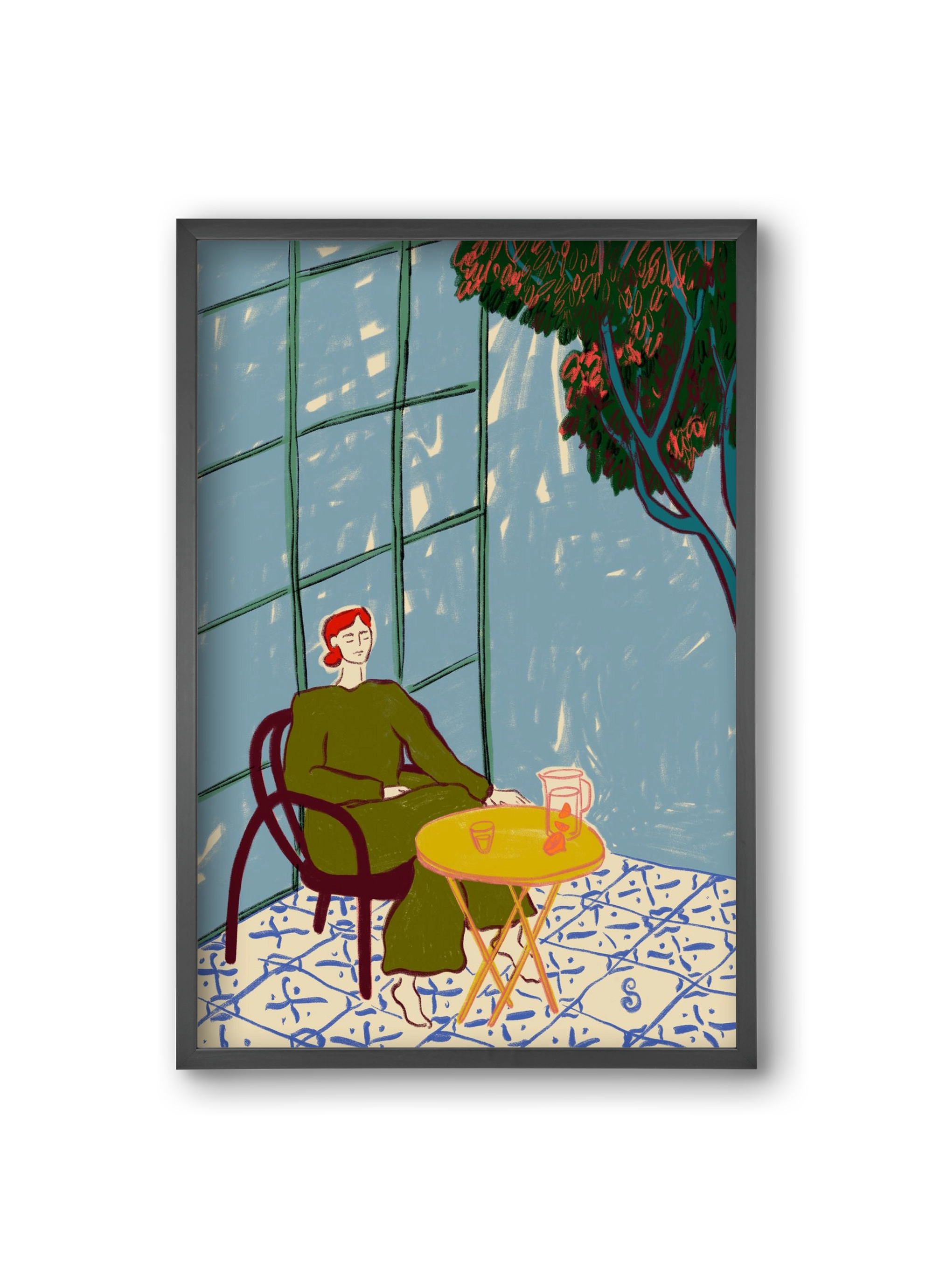 WOMAN UNDER A TREE, 20x30 cm (20x30 cm), Fekete keret