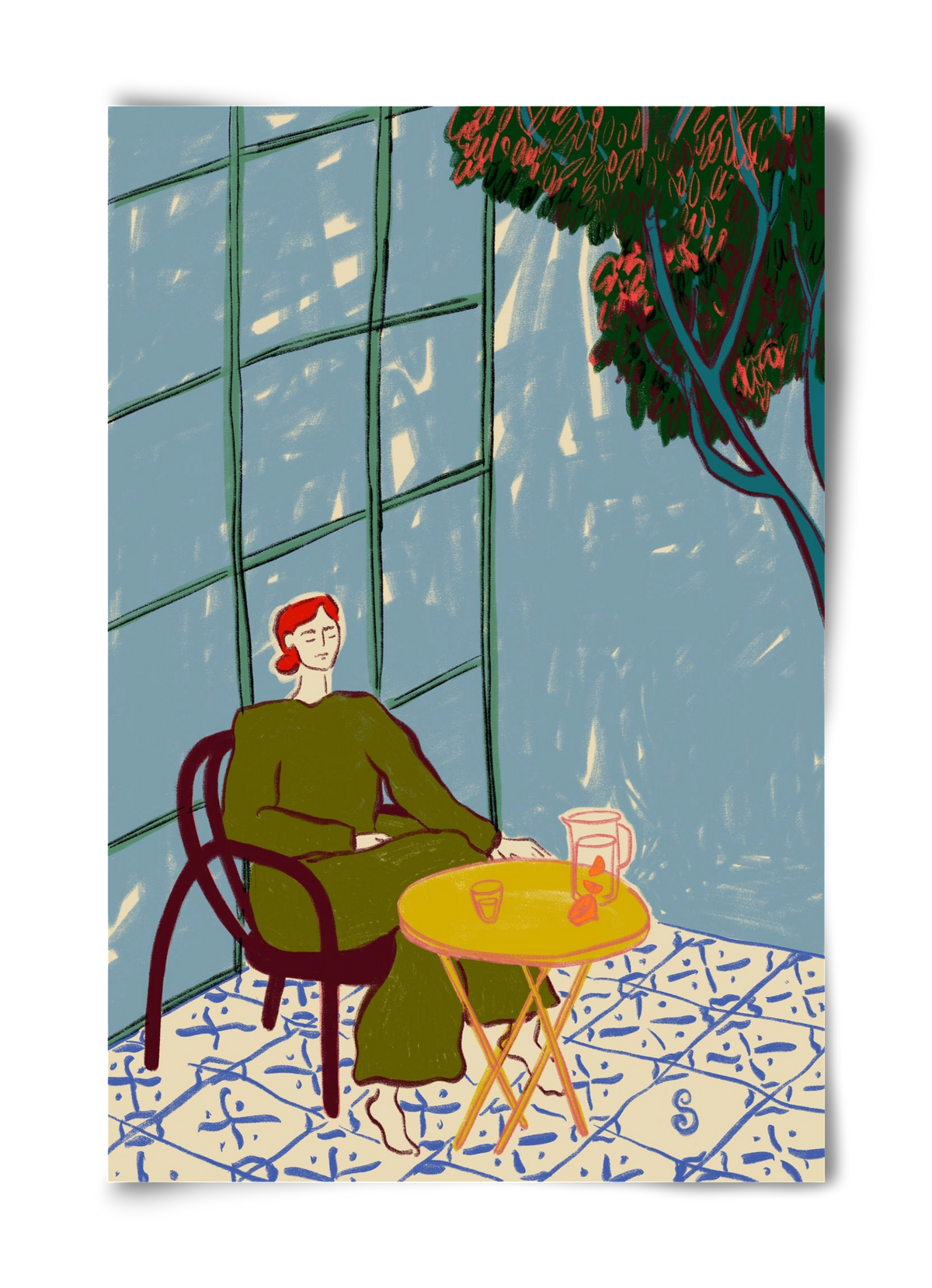 WOMAN UNDER A TREE, 40x60 cm, Keret nélkül