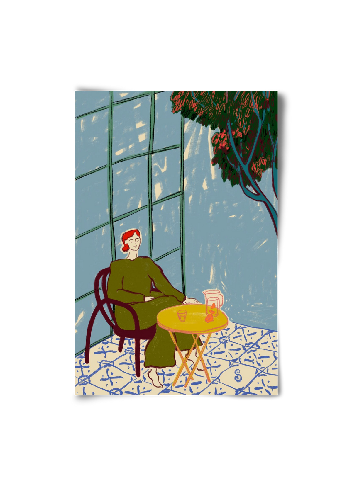 WOMAN UNDER A TREE, 20x30 cm, Keret nélkül