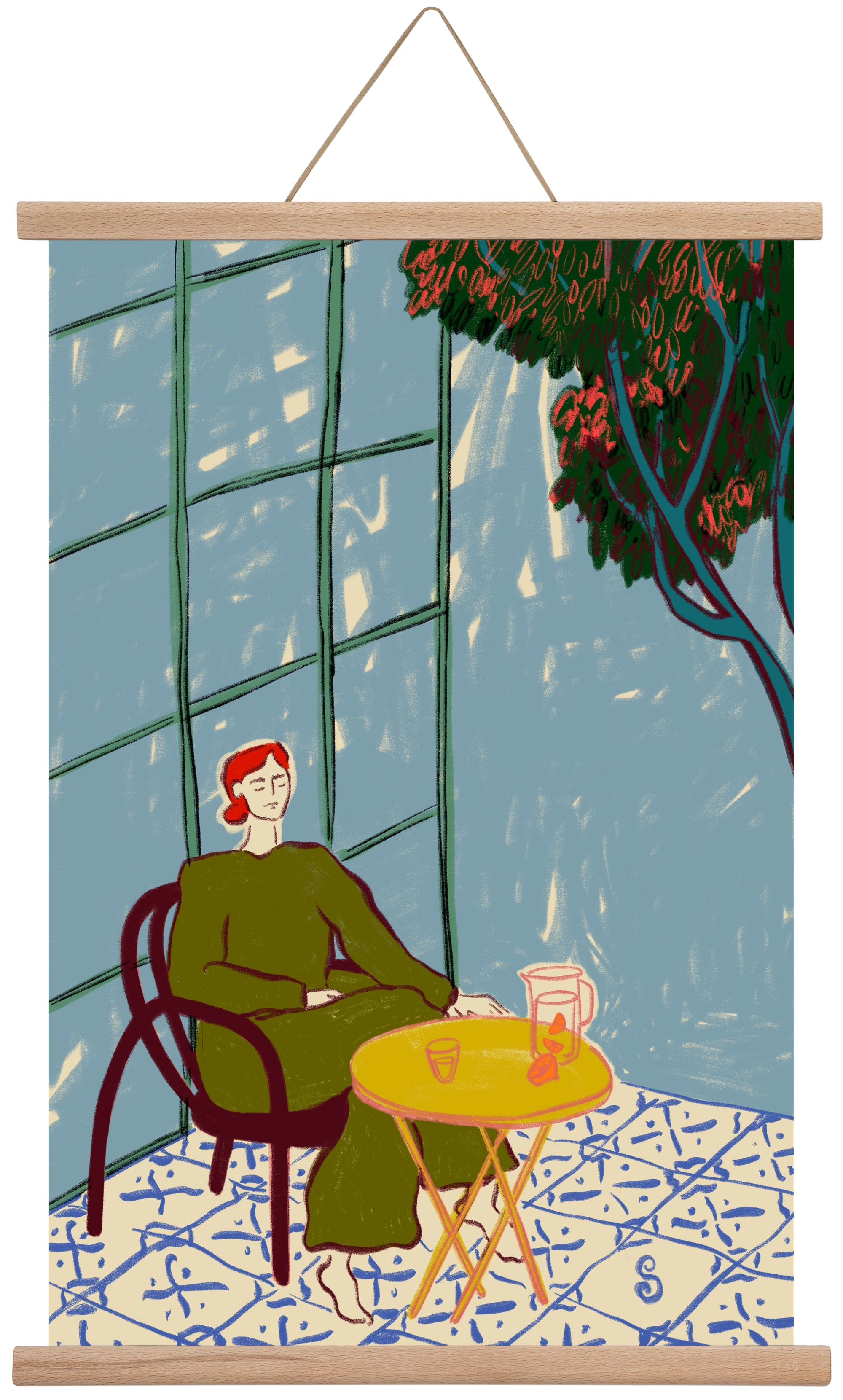 WOMAN UNDER A TREE, 40x60 cm (40x60 cm), Tölgy akasztó
