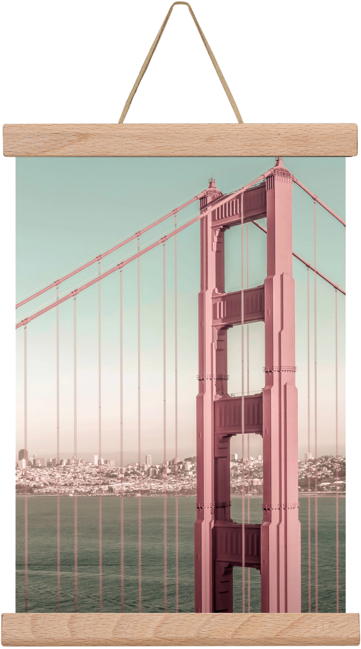 Golden Gate Bridge | urban vintage style, 20x30 cm (20x30 cm), Tölgy akasztó