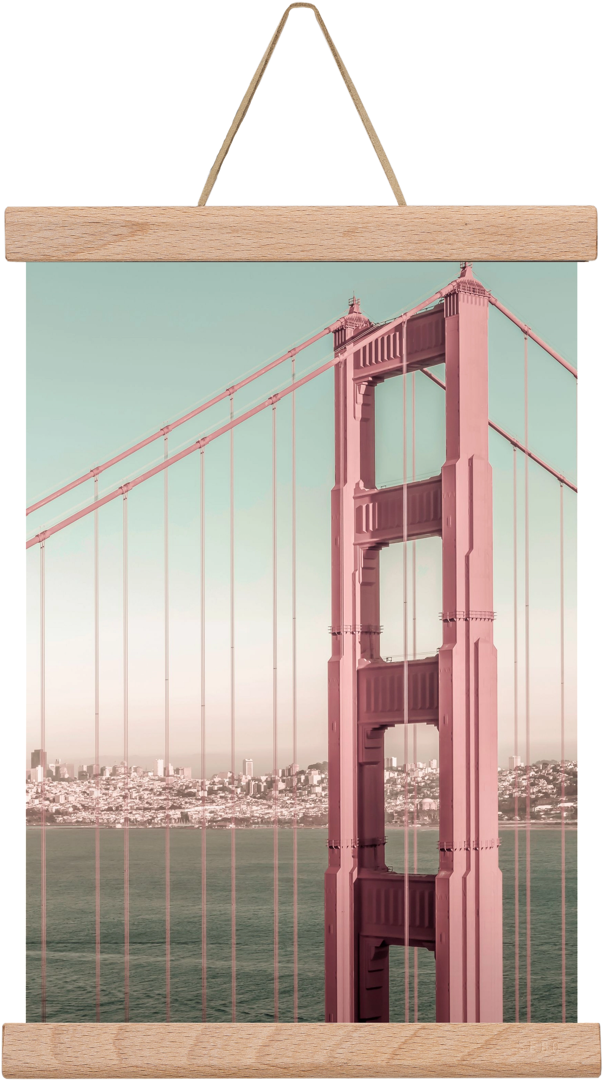 Golden Gate Bridge | urban vintage style, 20x30 cm (20x30 cm), Tölgy akasztó
