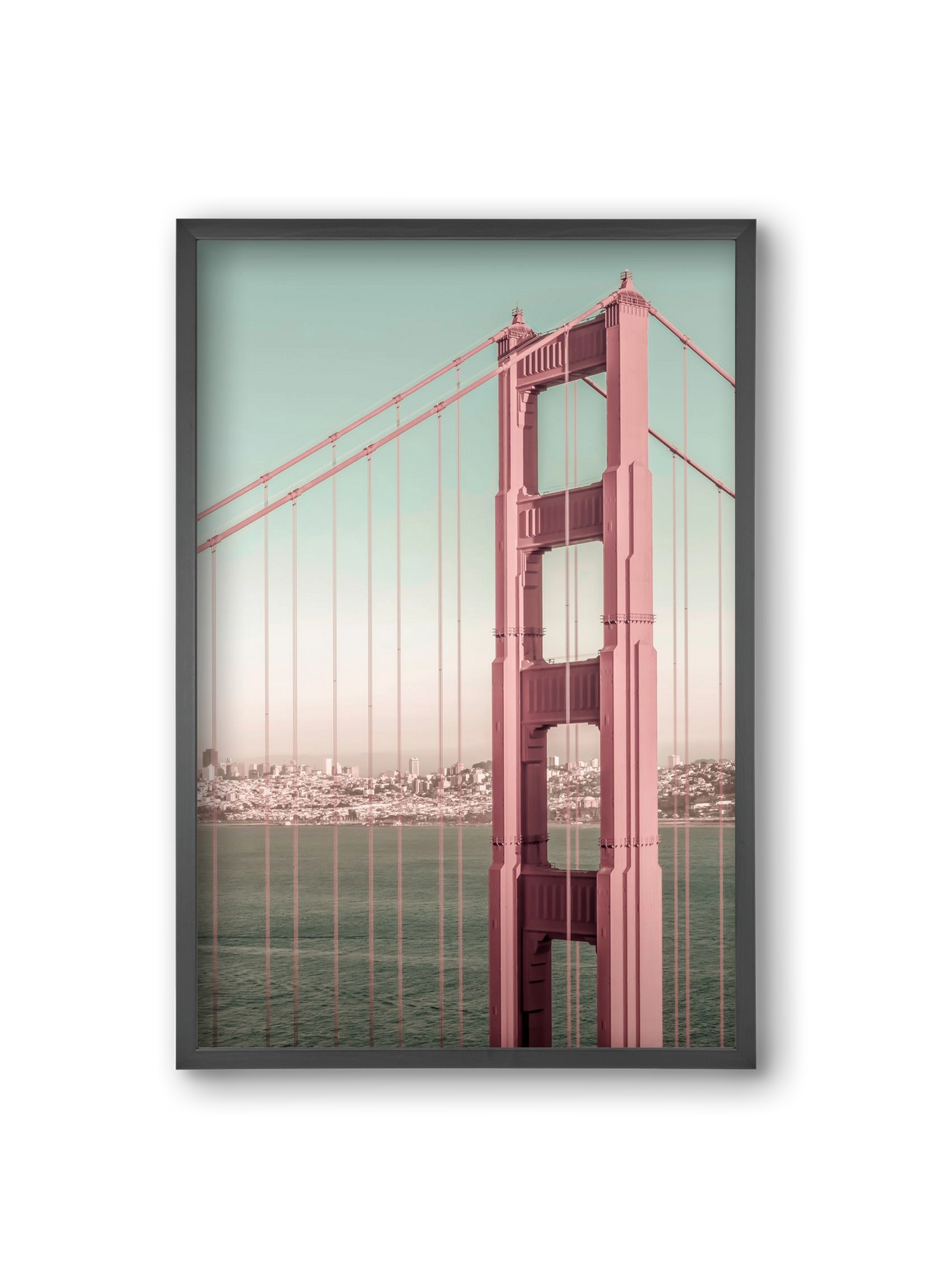 Golden Gate Bridge | urban vintage style, 20x30 cm (20x30 cm), Fekete keret