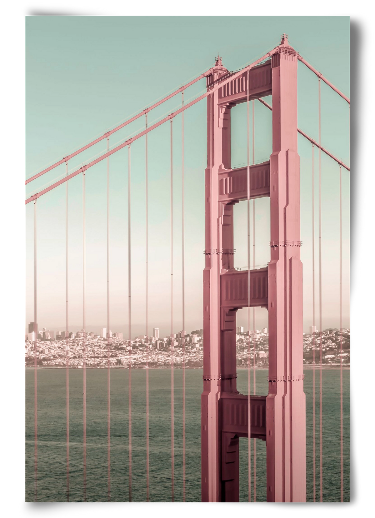 Golden Gate Bridge | urban vintage style, 60x90 cm, Keret nélkül