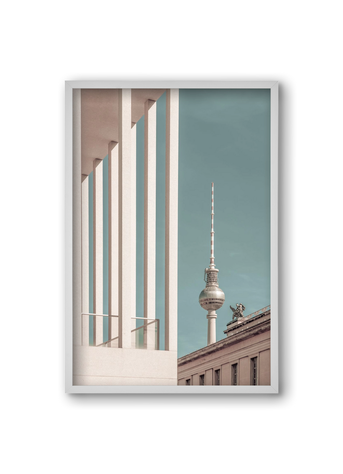 BERLIN Television Tower | urban vintage style, 20x30 cm (20x30 cm), Fehér keret
