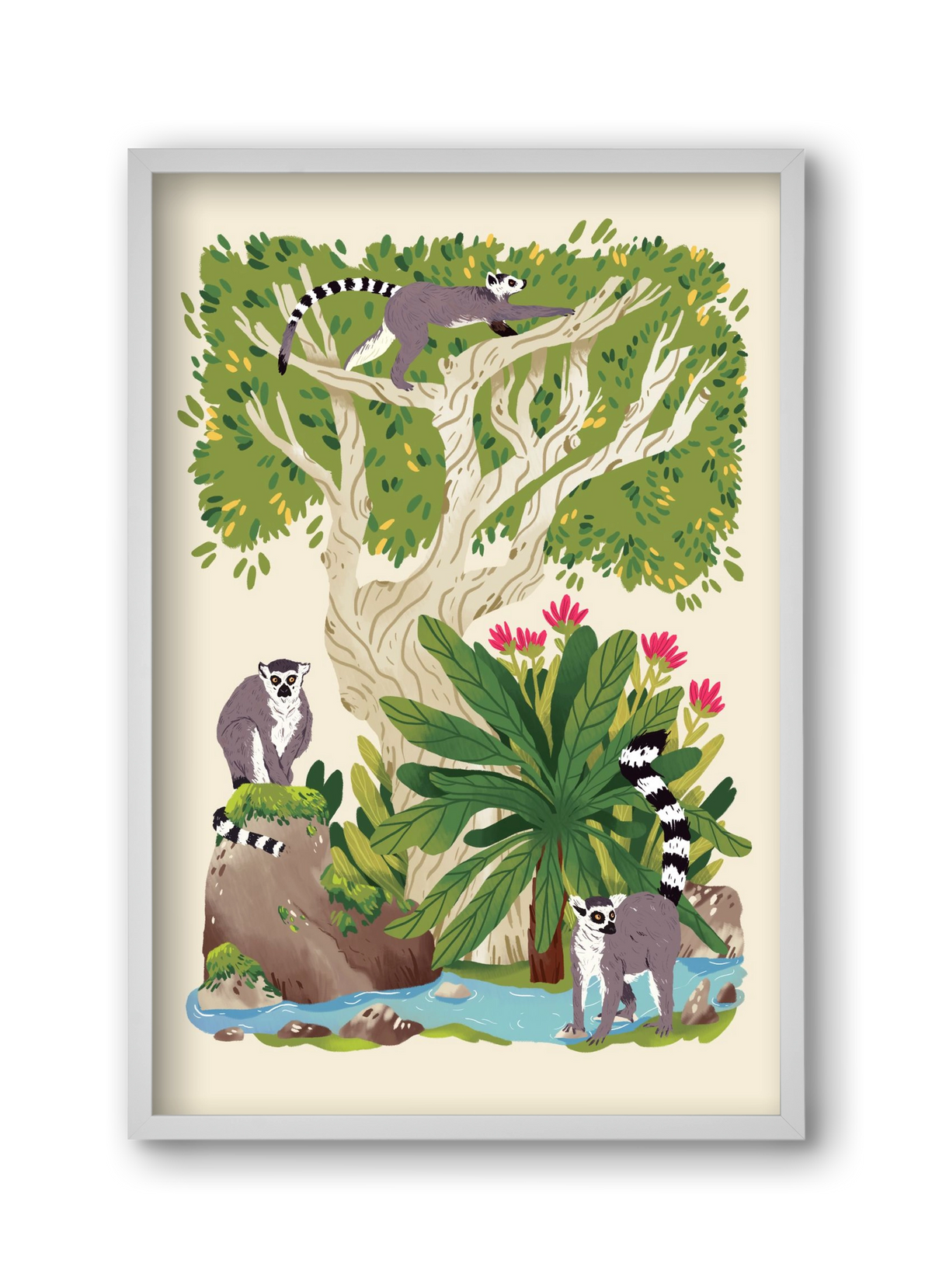 Life in the jungle, 30x45 cm (30x45 cm), Fehér keret