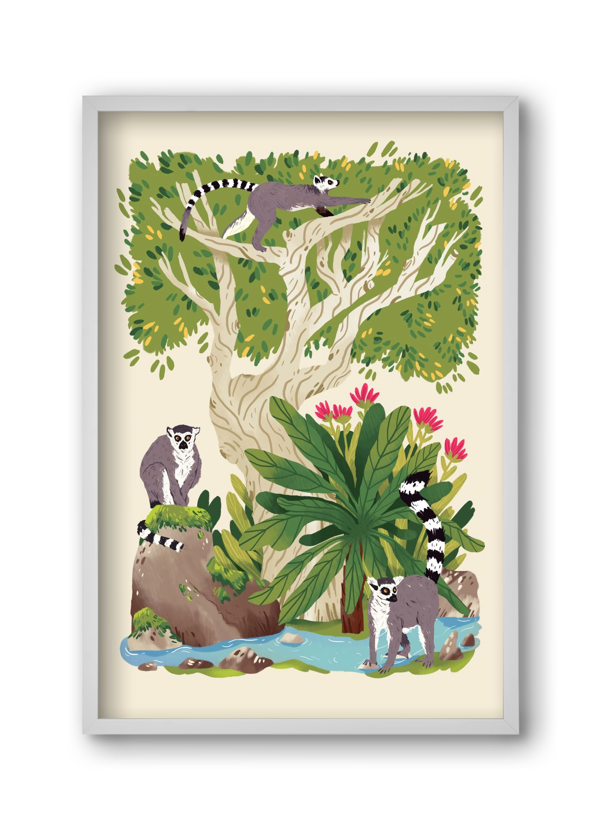 Life in the jungle, 30x45 cm (30x45 cm), Fehér keret