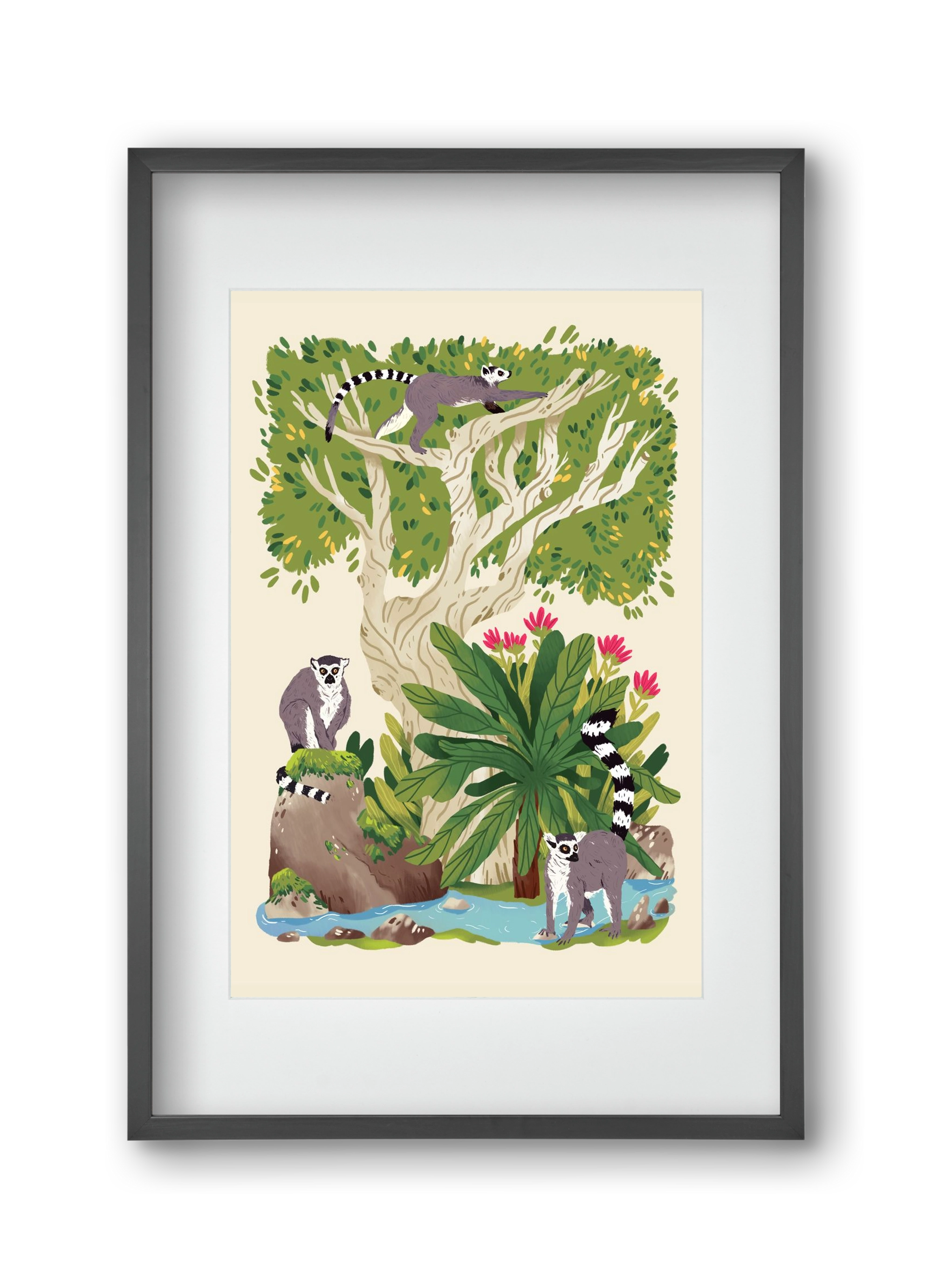 Life in the jungle, 30x45 cm (20x30 cm), Fekete keret, paszpartuval