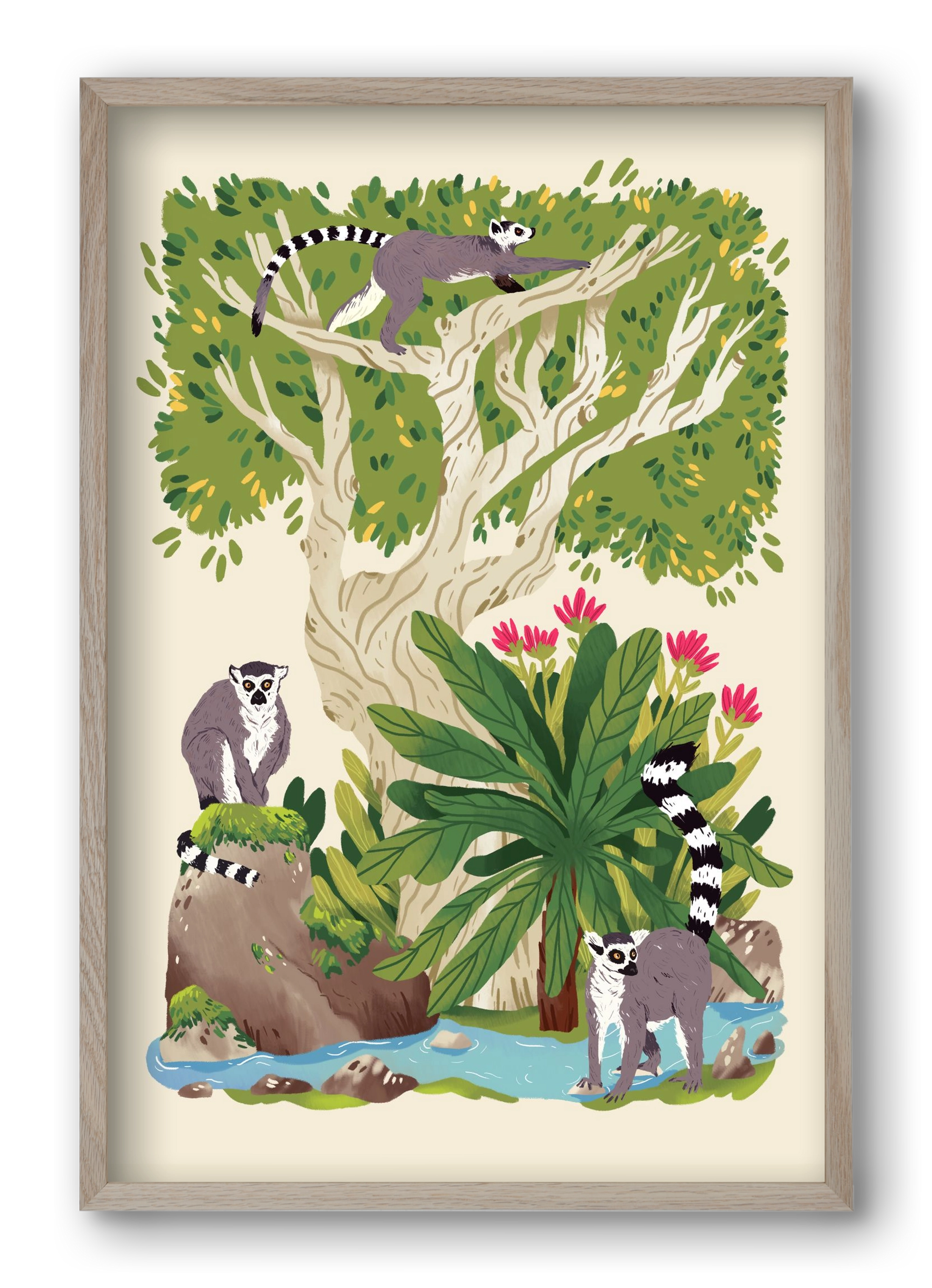 Life in the jungle, 40x60 cm (40x60 cm), Tölgy keret