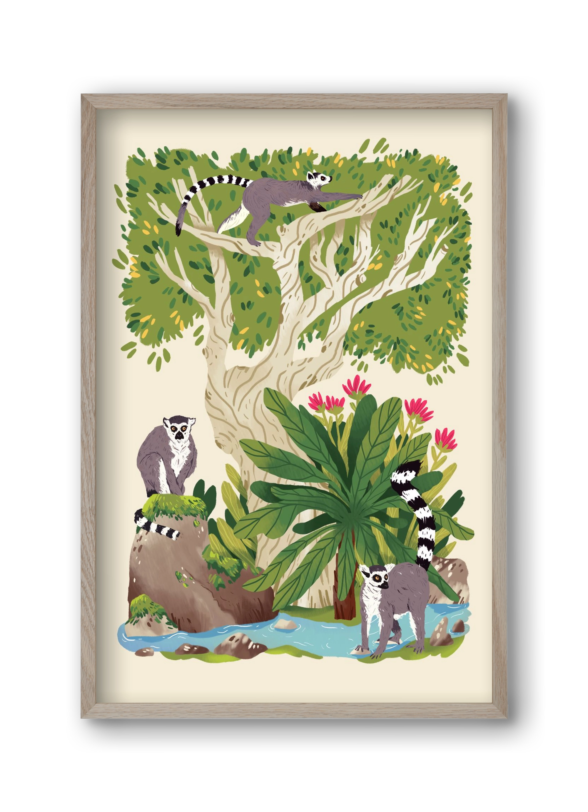 Life in the jungle, 30x45 cm (30x45 cm), Tölgy keret