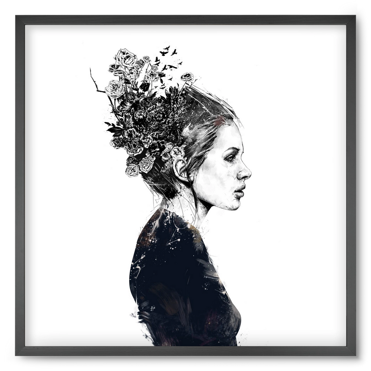 Blooming girl, 50x50 cm (50x50 cm), Fekete keret