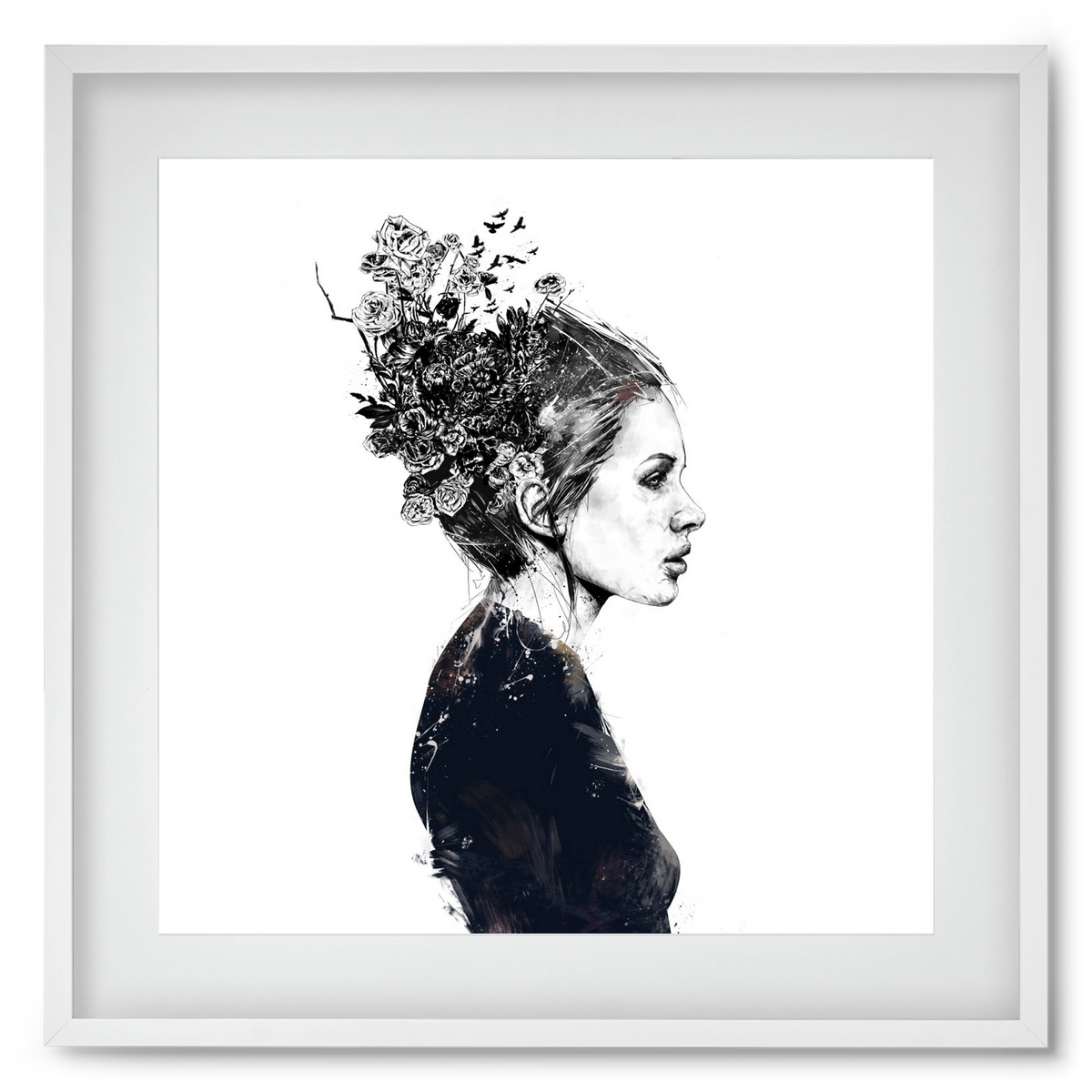 Blooming girl, 50x50 cm (40x40 cm), Fehér keret, paszpartuval