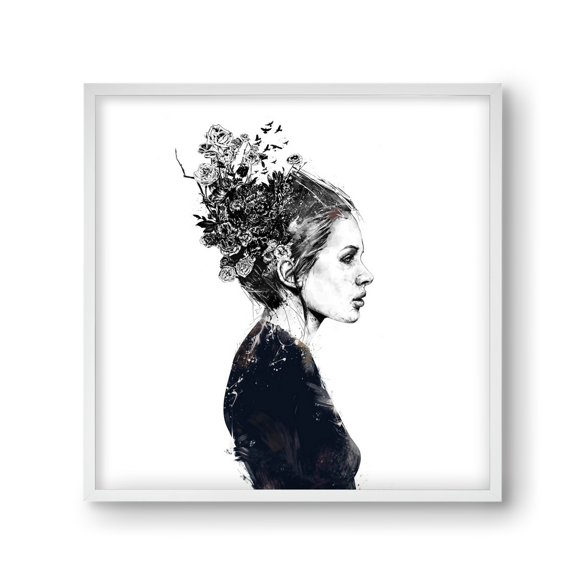 Blooming girl, 30x30 cm (30x30 cm), Fehér keret