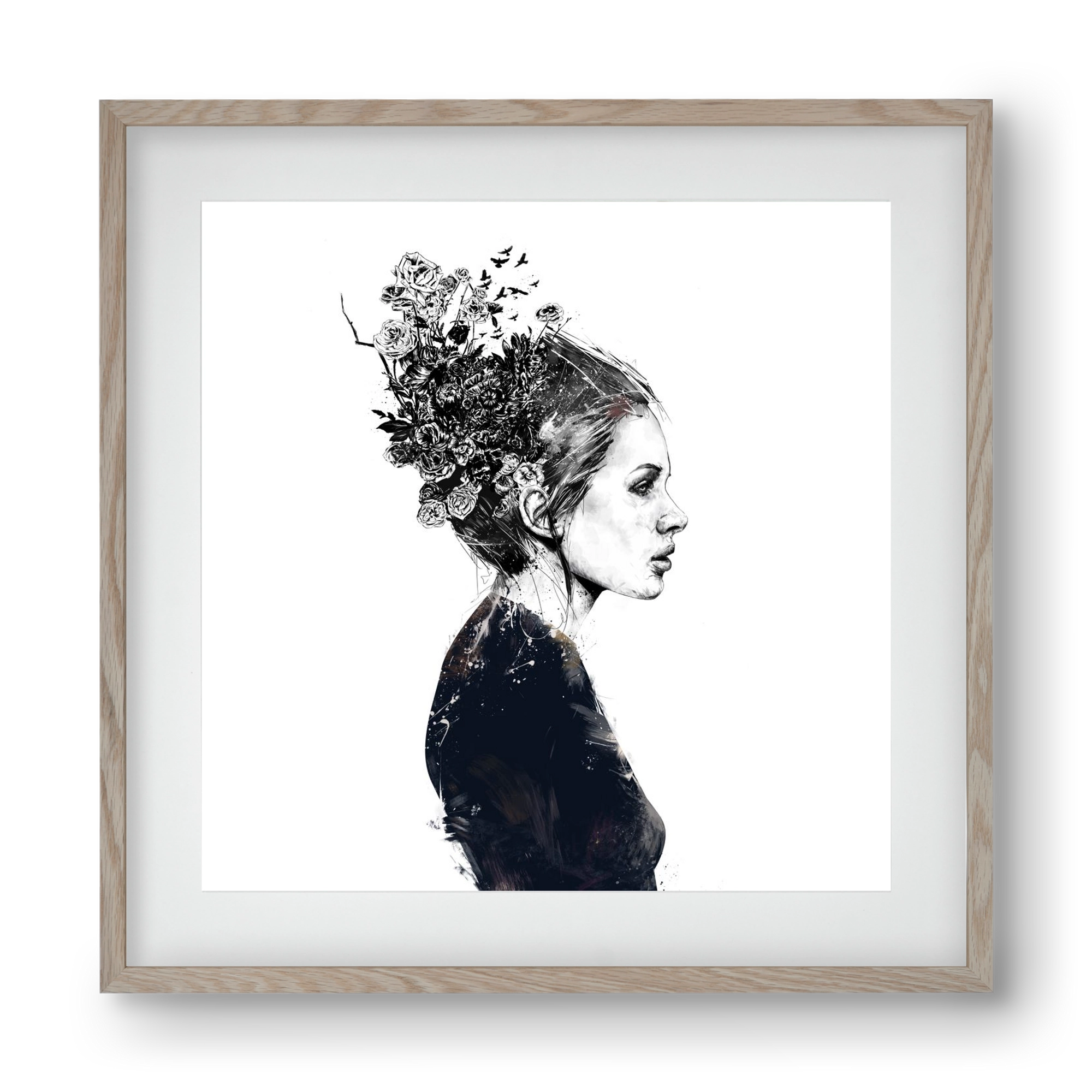 Blooming girl, 40x40 cm (30x30 cm), Tölgy keret, paszpartuval