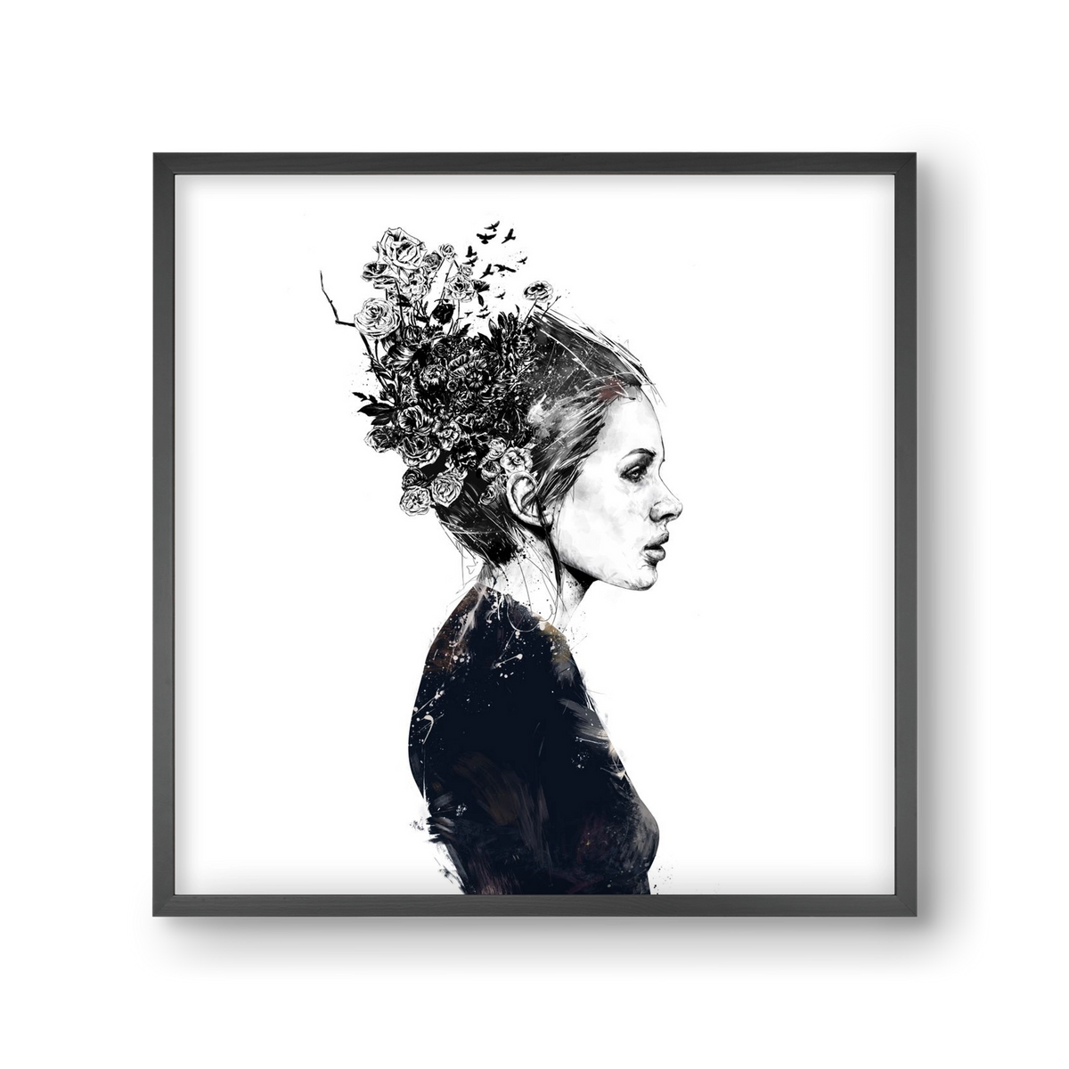 Blooming girl, 30x30 cm (30x30 cm), Fekete keret