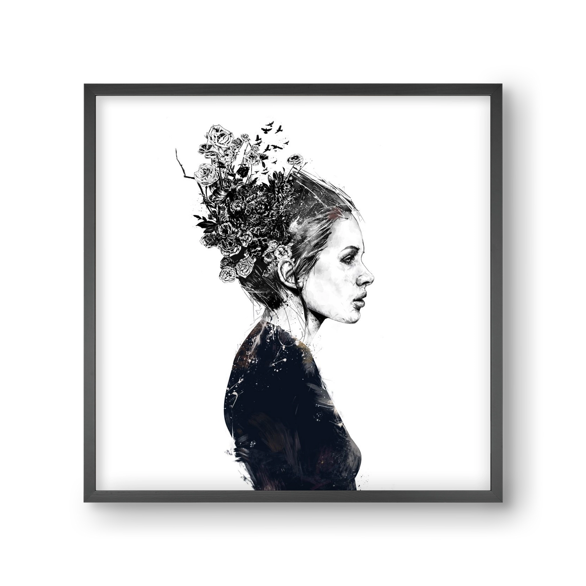 Blooming girl, 30x30 cm (30x30 cm), Fekete keret